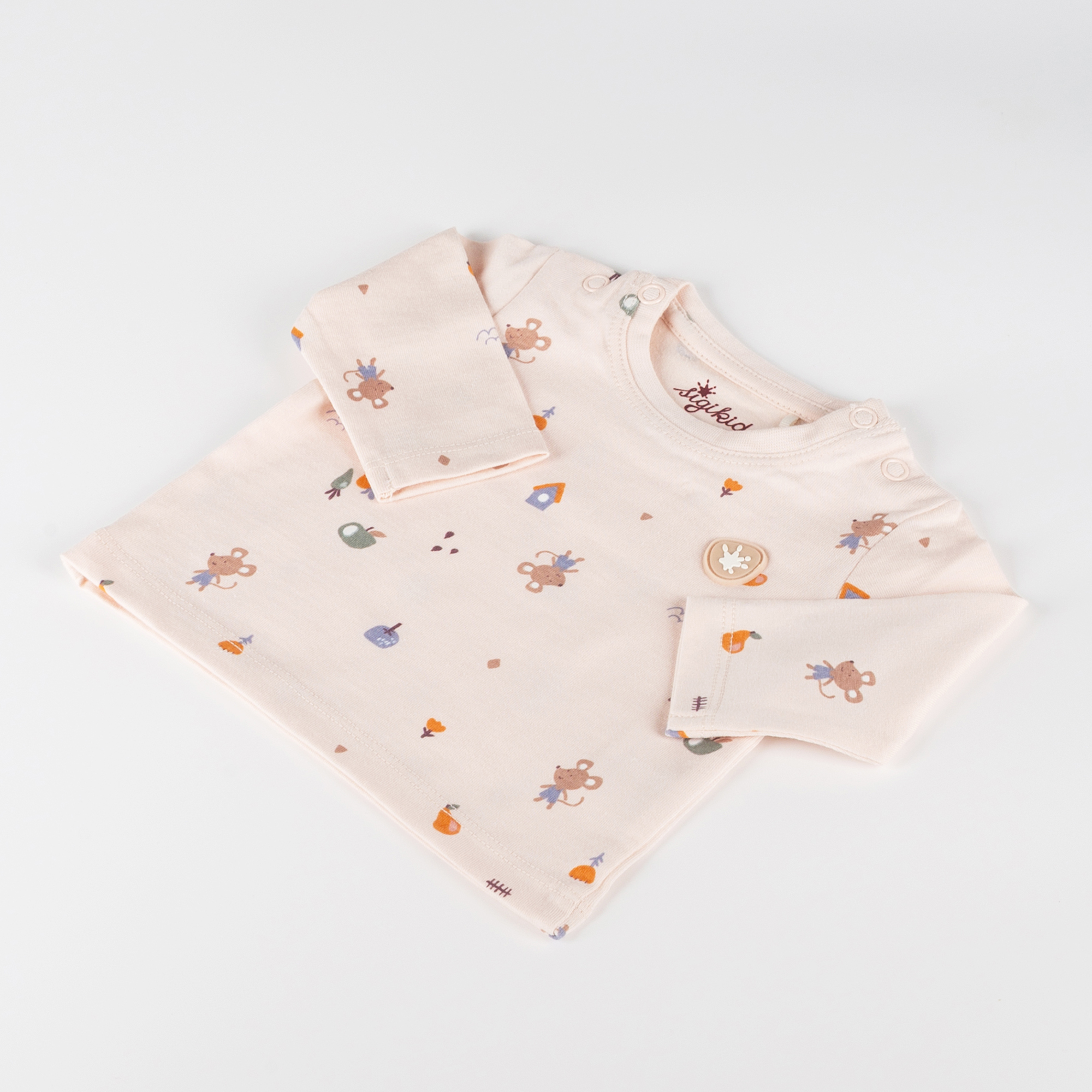 Newborn baby long sleeve Tee pastel pink