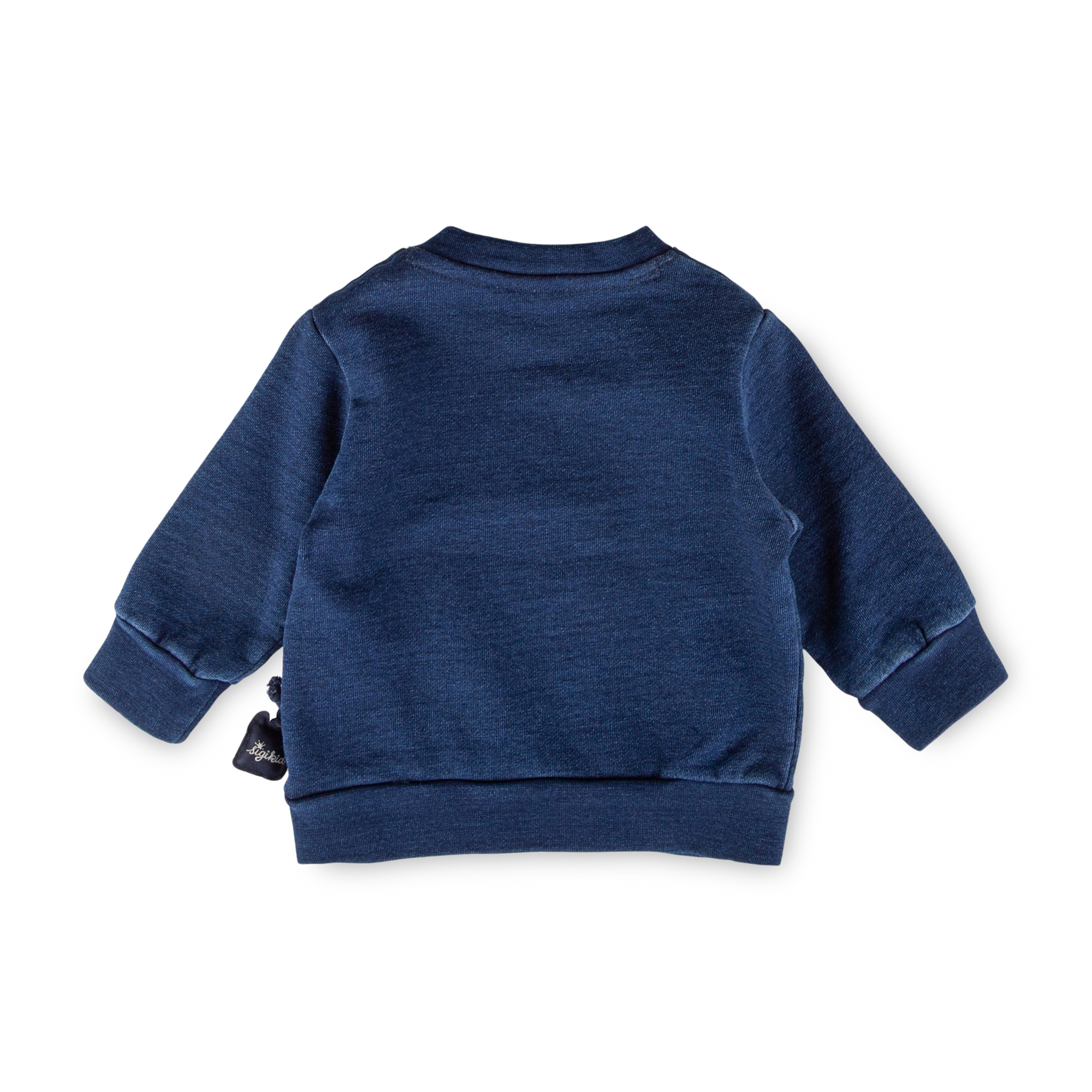 Baby Sweatshirt Denim Optik bunt bestickt, dunkelblau