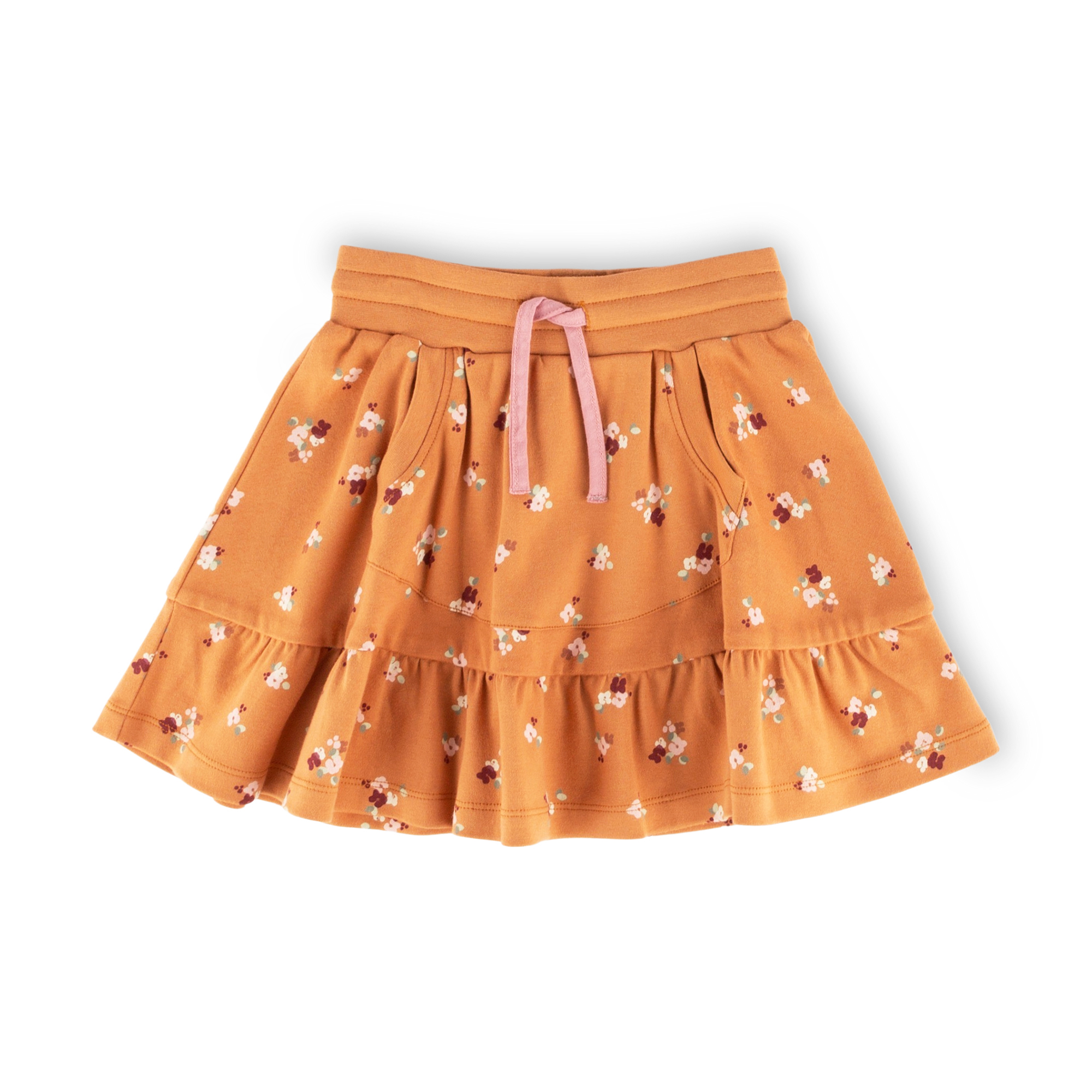 Flounce skirt with kangaroo pocket