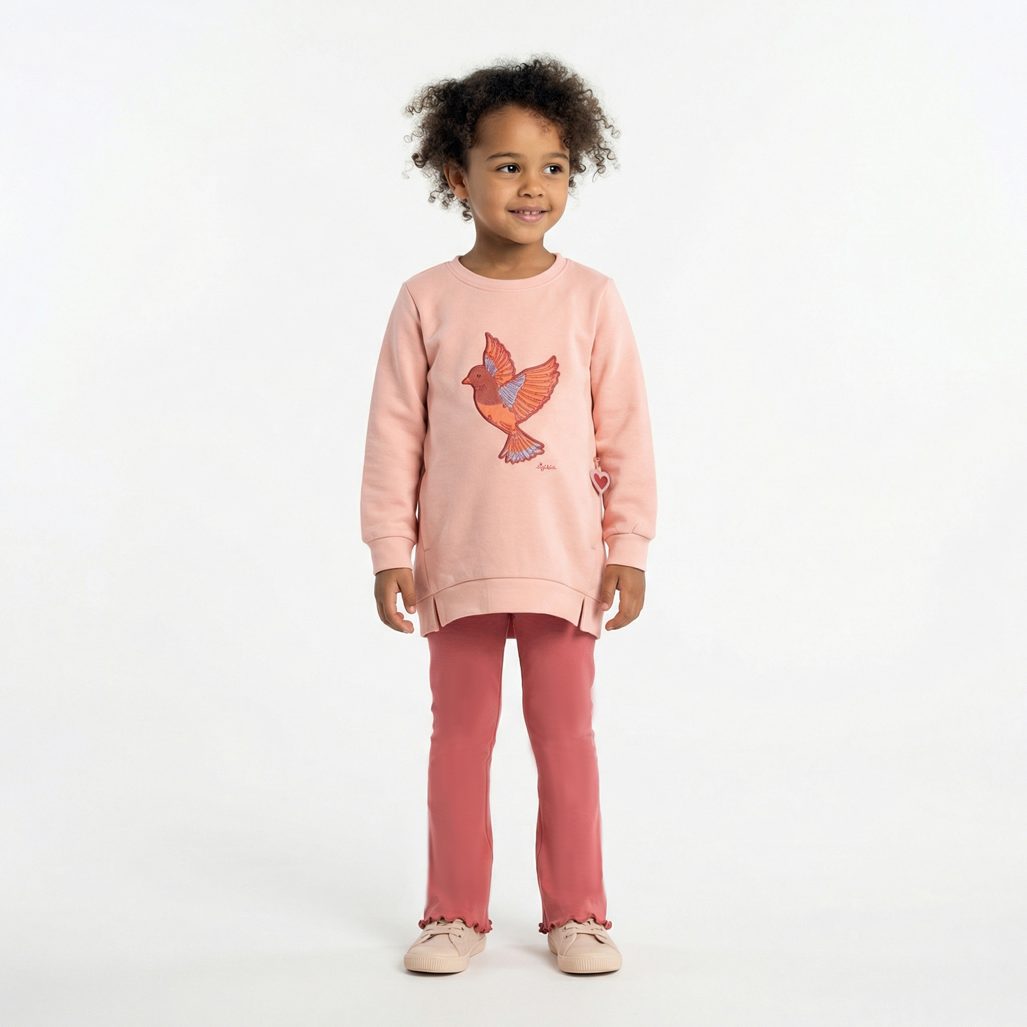 Long kids' sweatshirt with pockets, Spring Birds