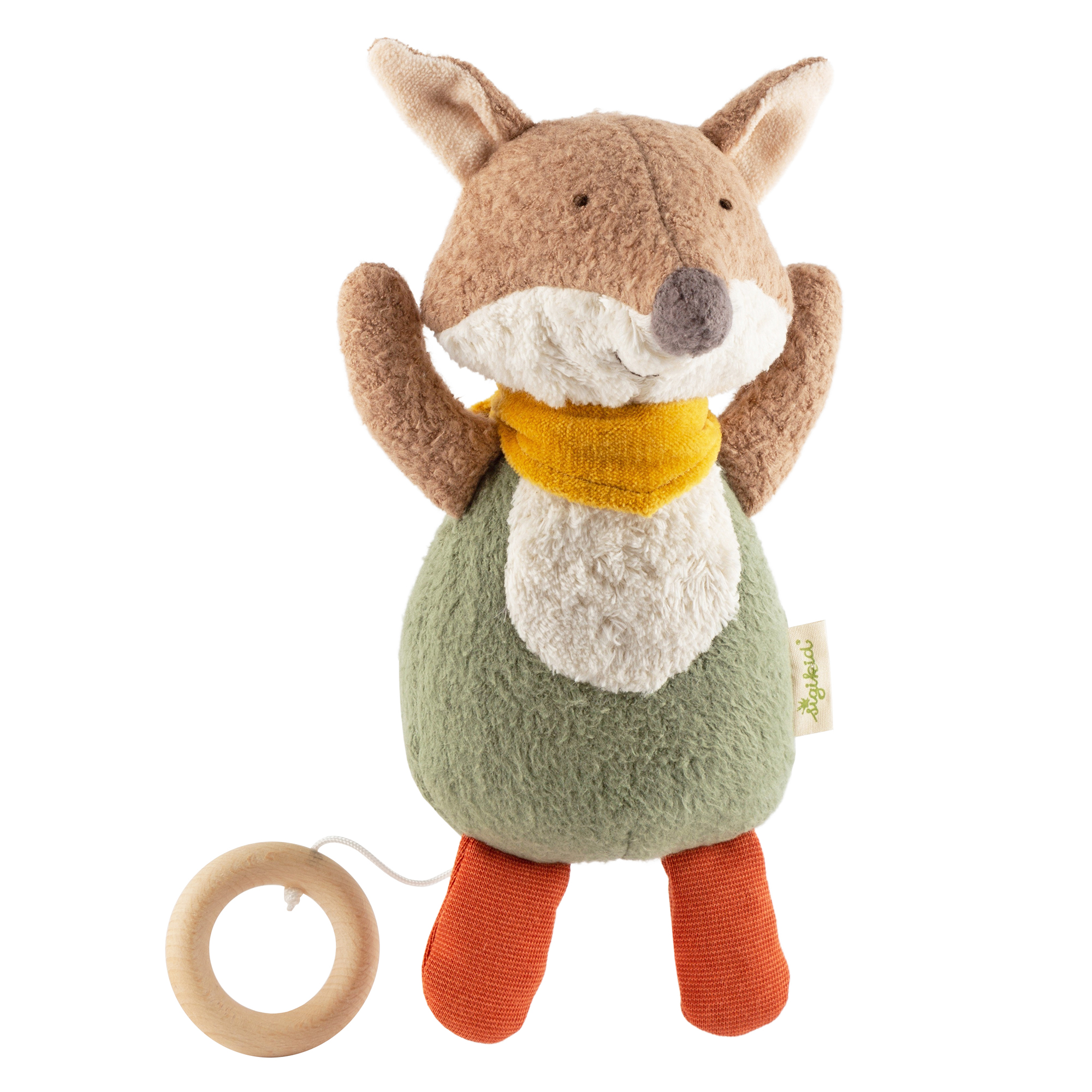 Ecological musical soft toy fox, Green
