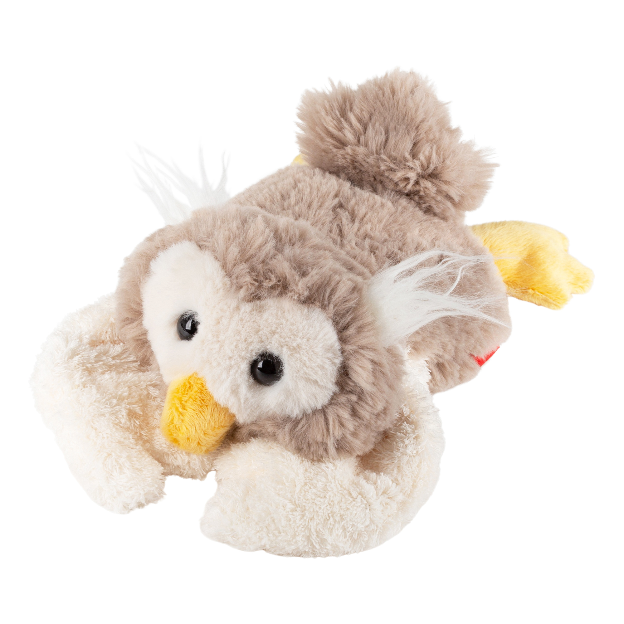 Kuscheltier Eule liegend beige, Flauscherie