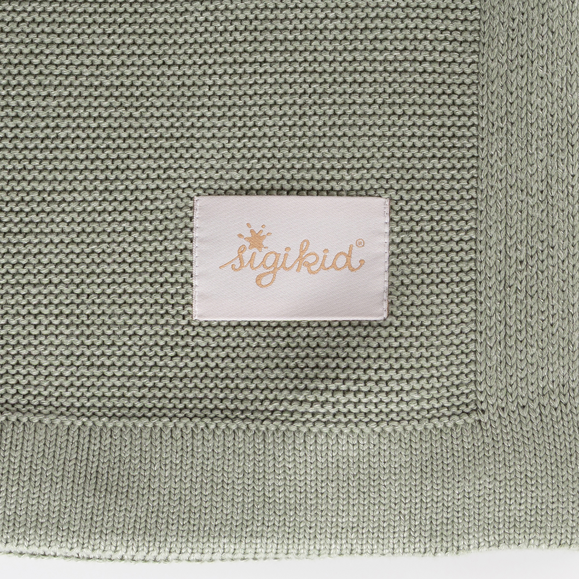 Soft knitted baby blanket, mint green, Knitted Love