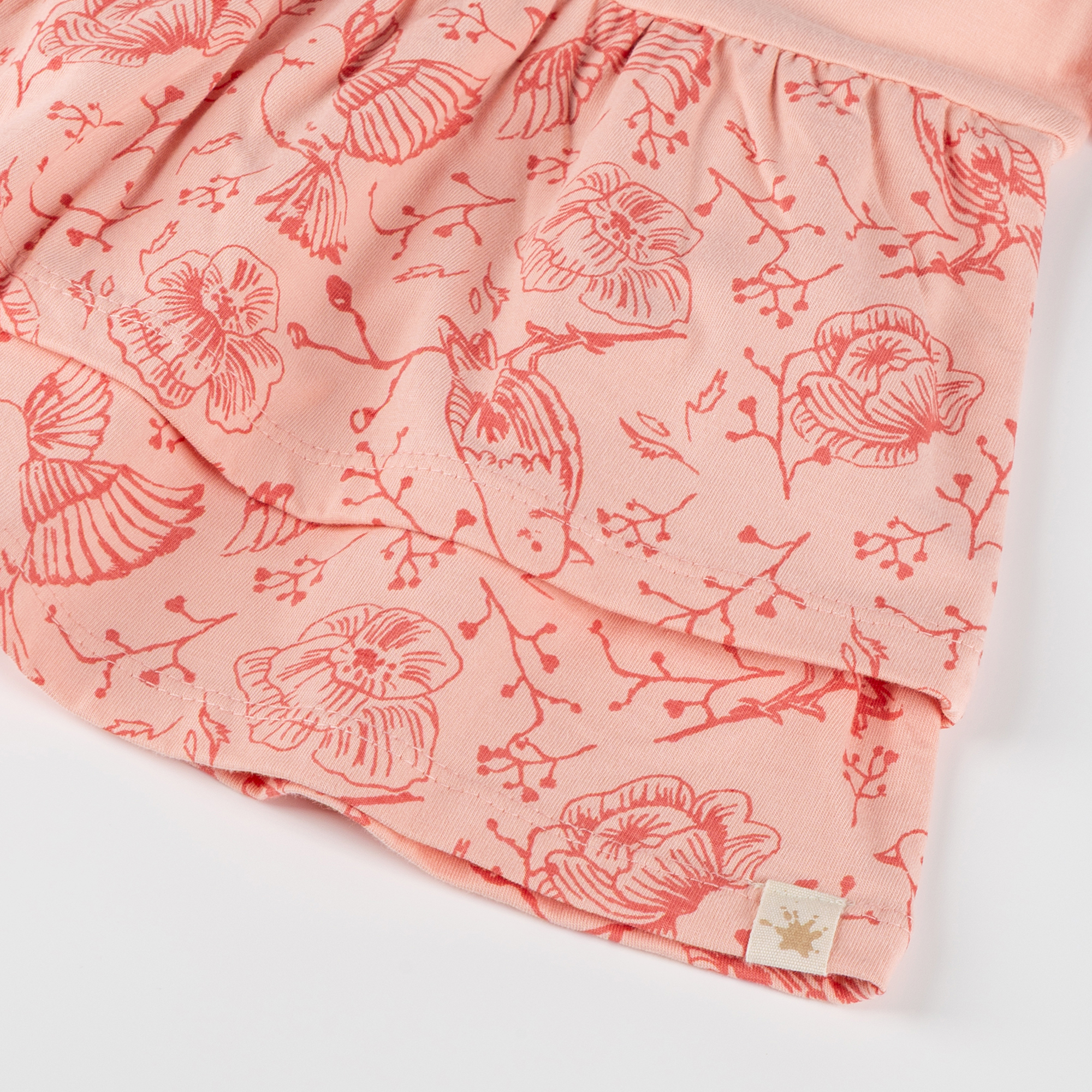 Children's drop waist flounce dress Spring Birds