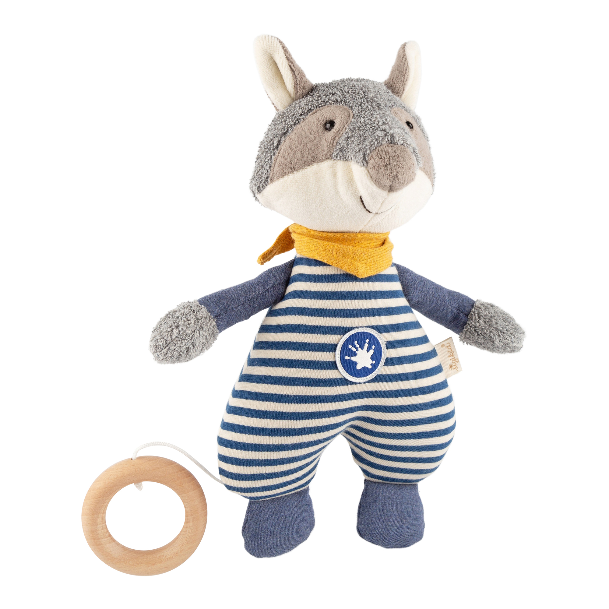 Musical soft toy racoon, soft cotton terry Musical soft toy racoon, soft cotton terry