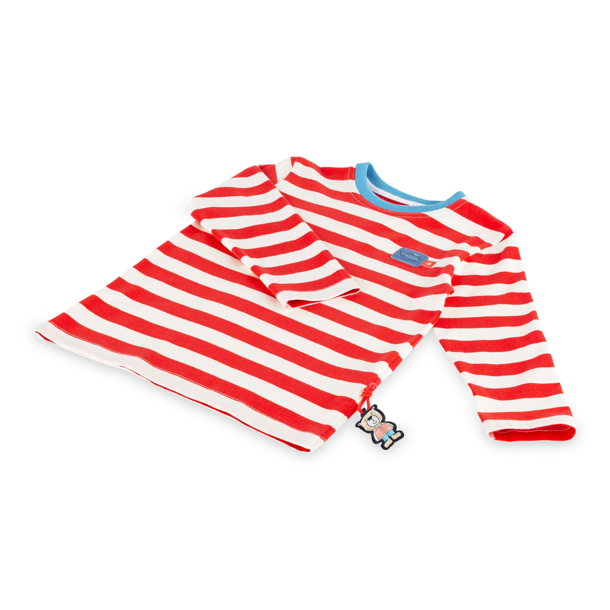 Red/white striped children's long sleeve Tee boat patch