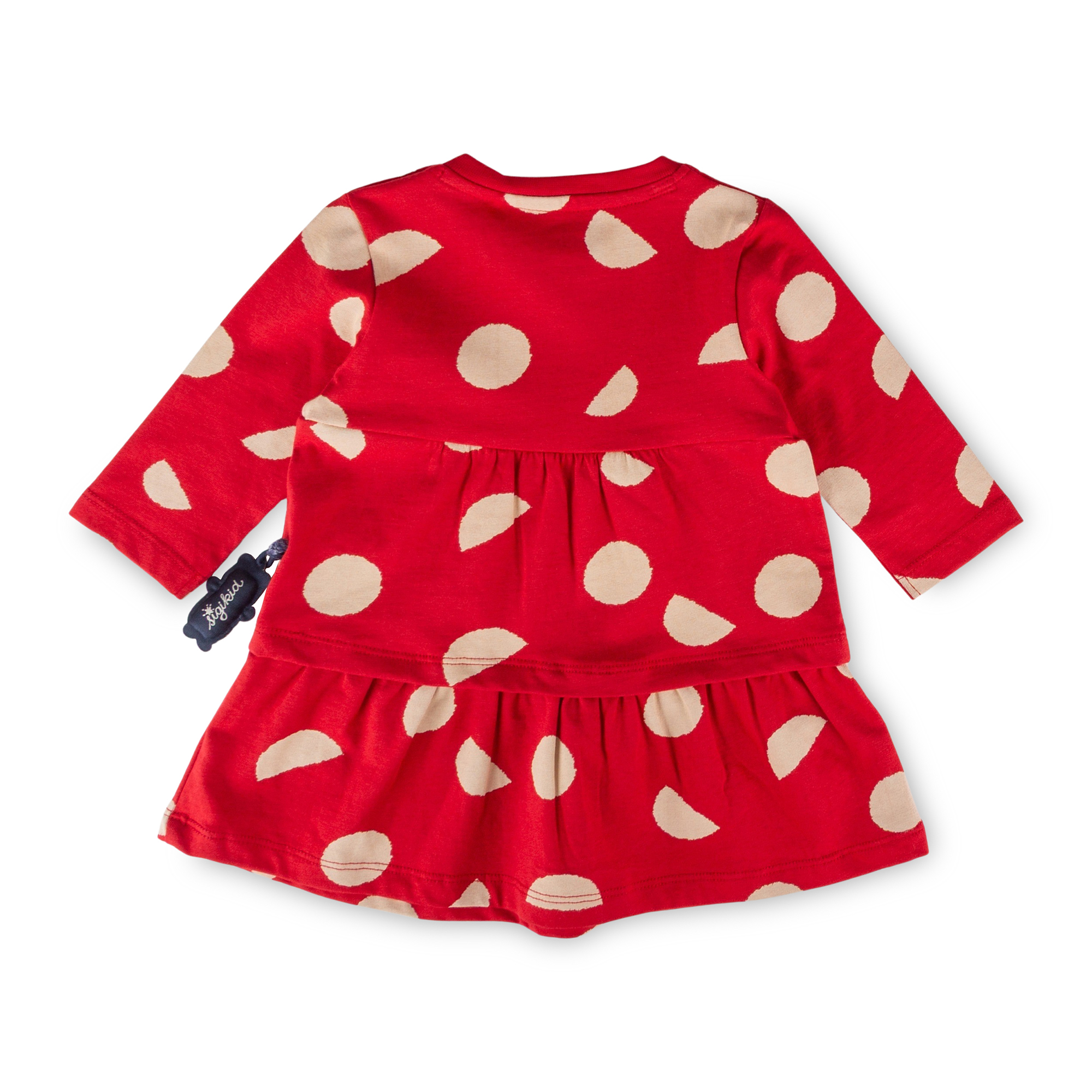 Langärmeliges Baby Stufenkleid, rot, bedruckt