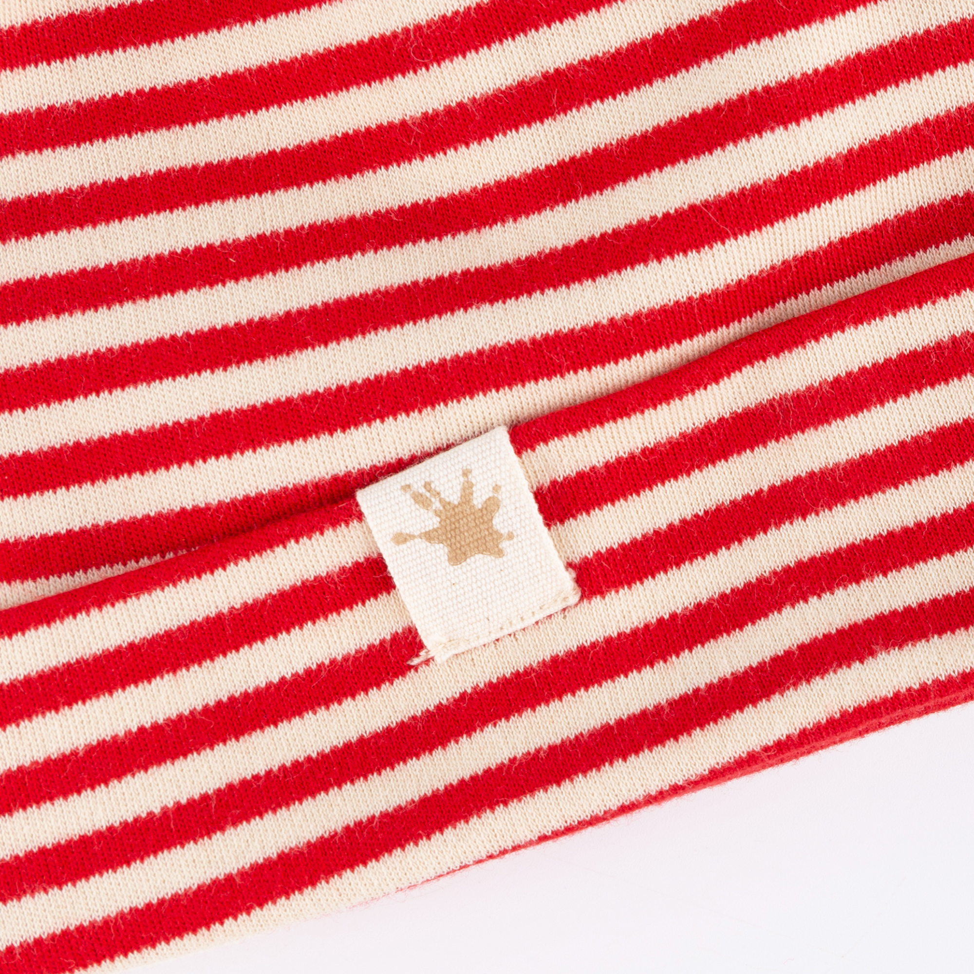 Red striped baby beanie hat, Wild Cat