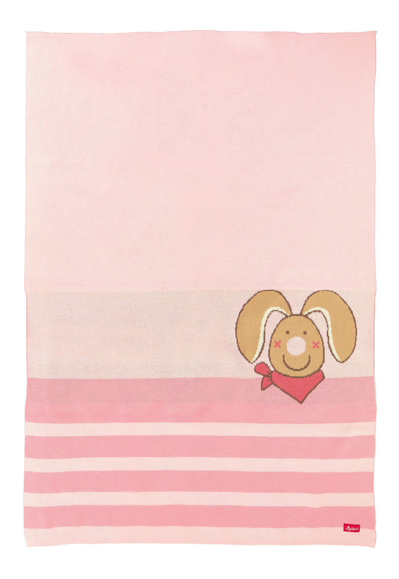 Knitted baby blanket bunny DubbiDuu, pink