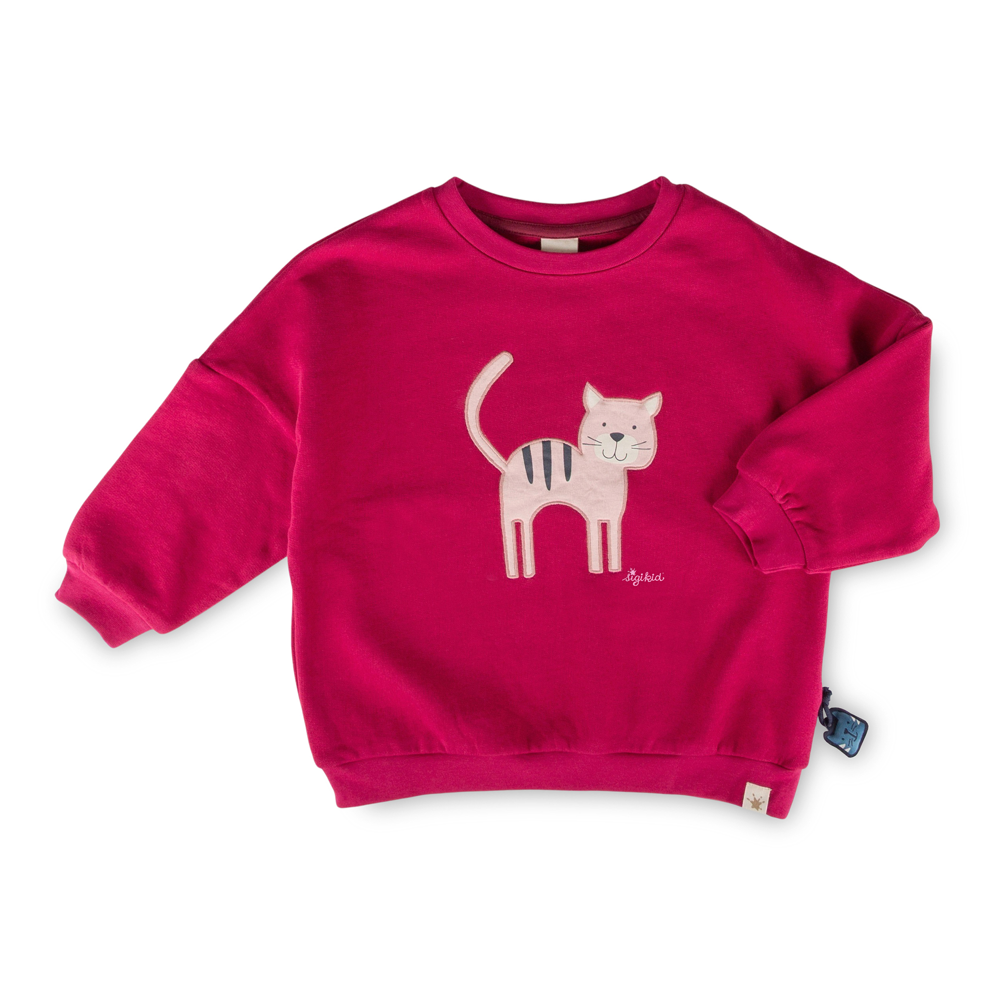 Kinder Oversized Sweatshirt Katze, pink