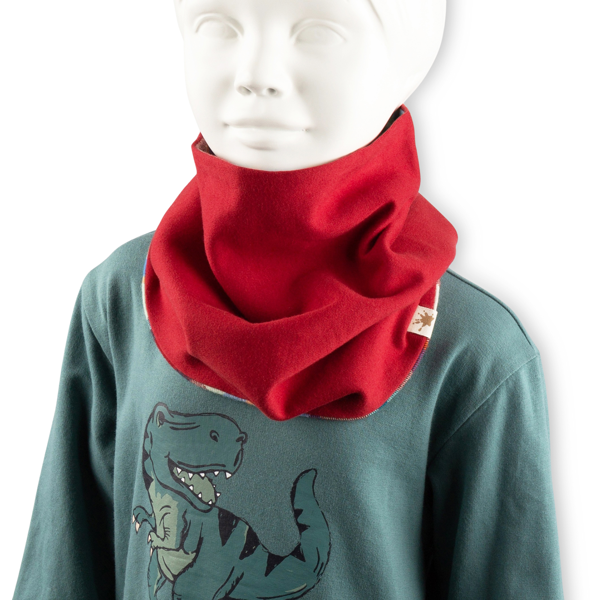 Reversible children's neck gaiter, Dino World