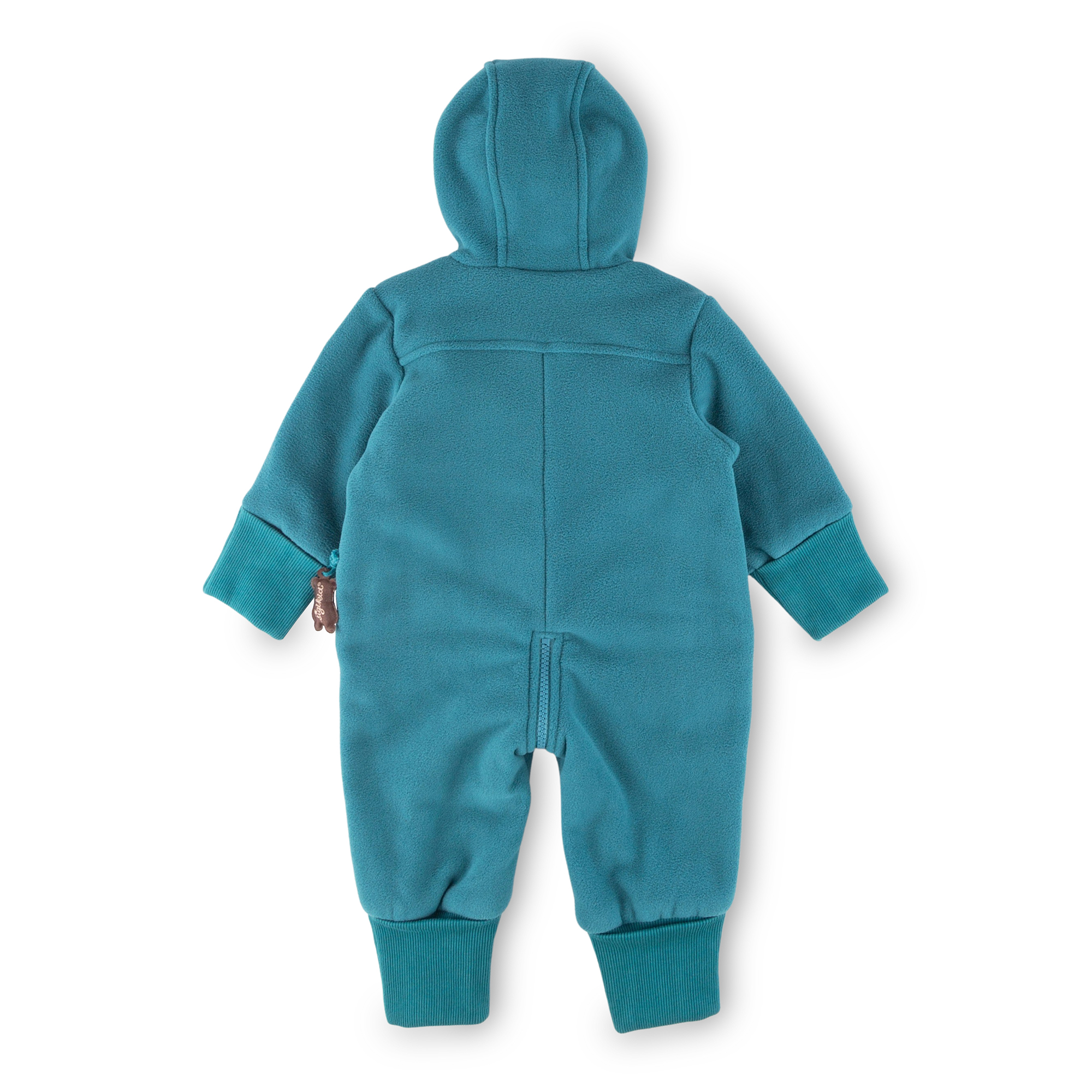 Hooded baby fleece overall, lined, Winter Animals