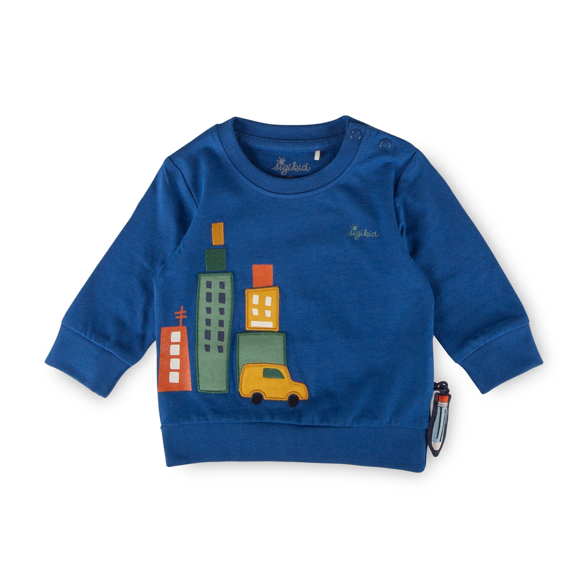 Baby long sleeve Tee skyscraper, ribbed cuffs