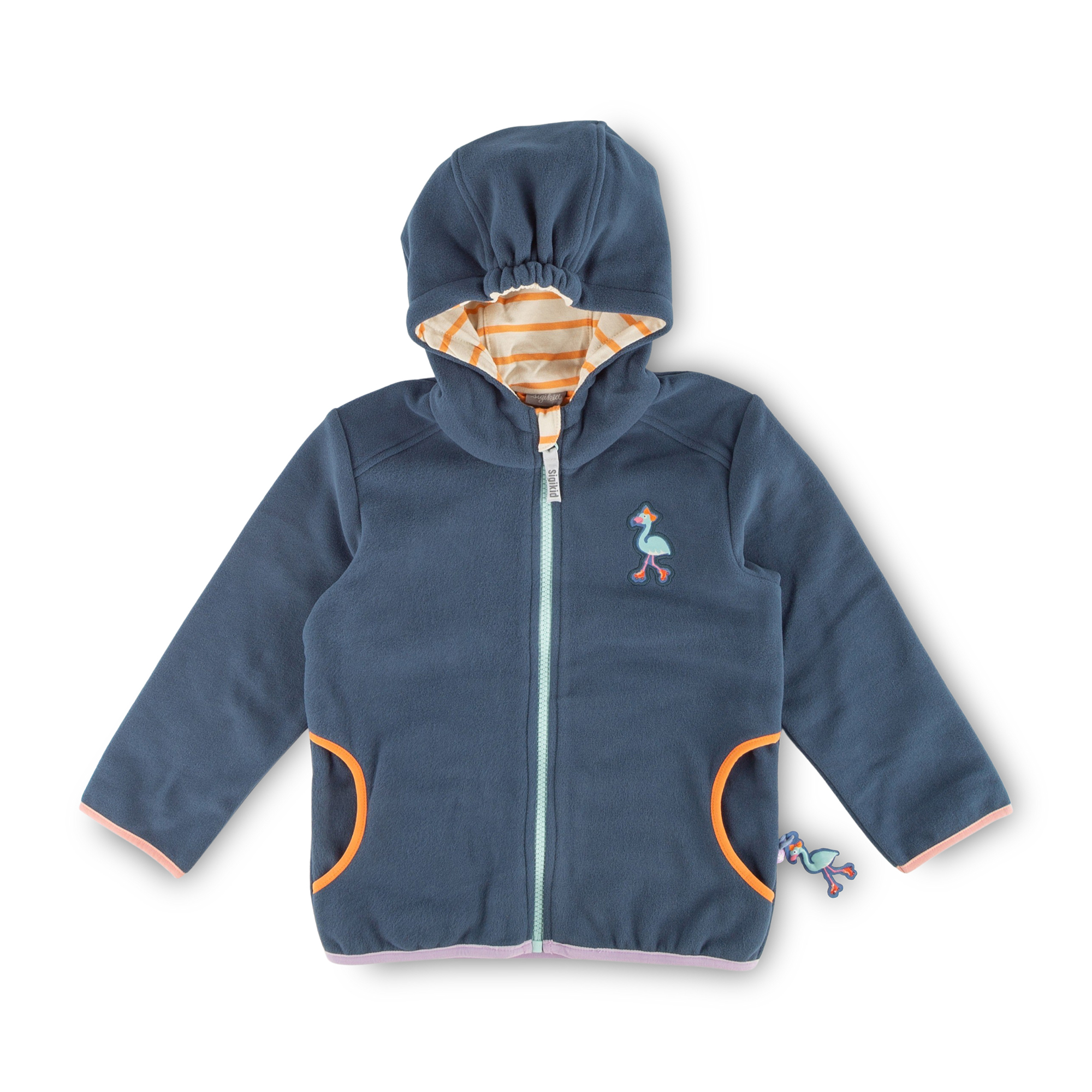 Dunkelblaue Kinder Fleecejacke Wild Flamingo