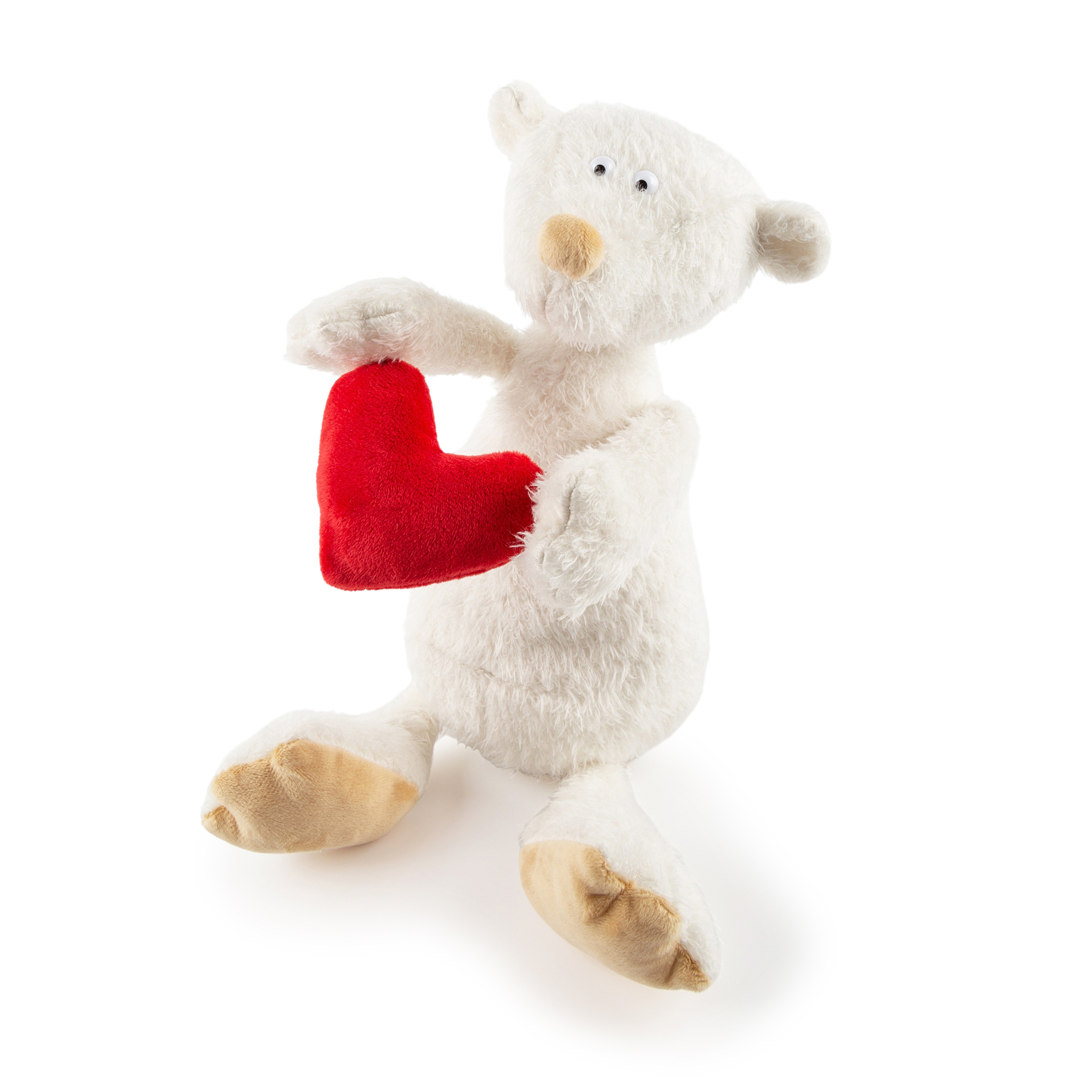 Plush bear Ach Good! with heart, écru, BEASTS