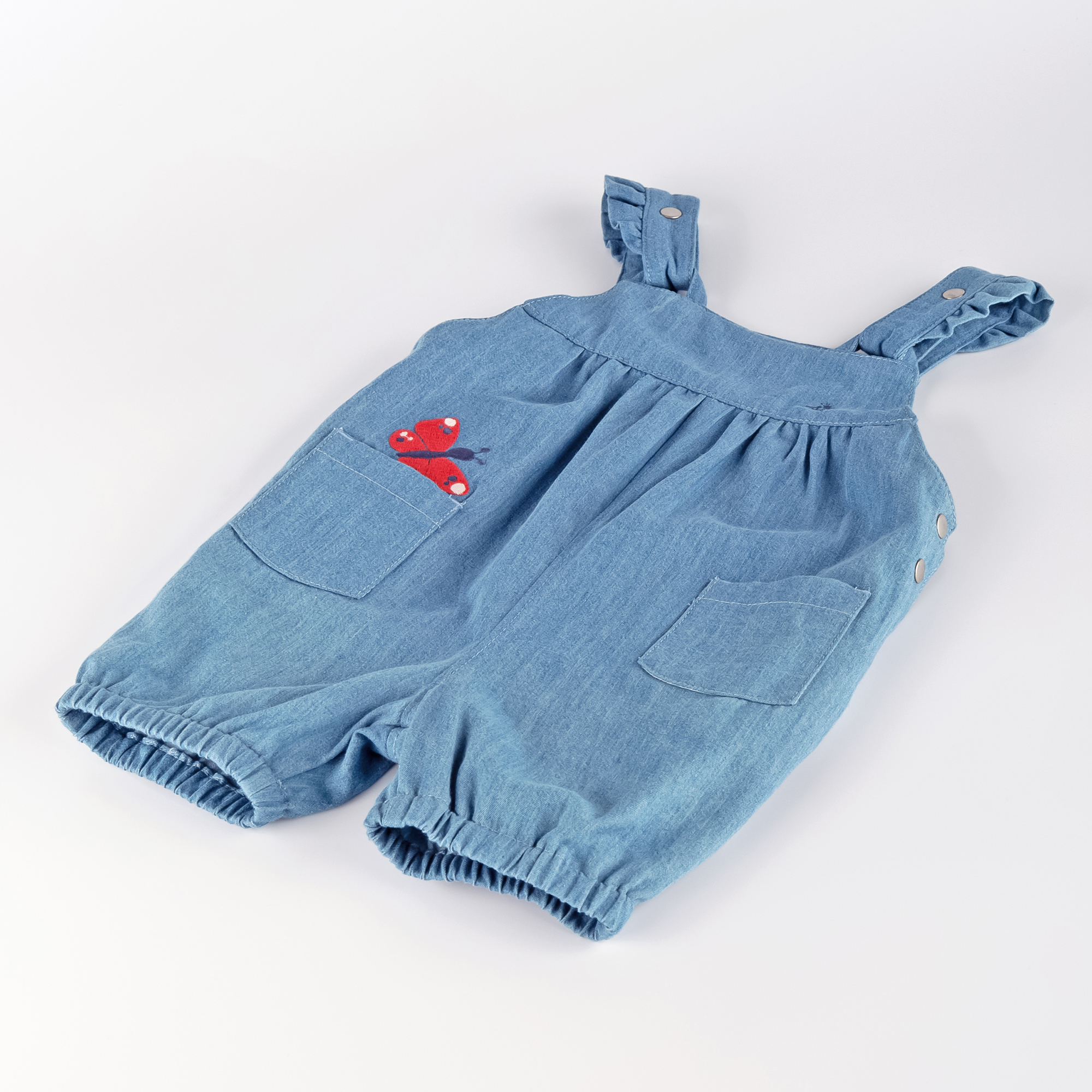 Short jeans blue baby dungarees butterfly