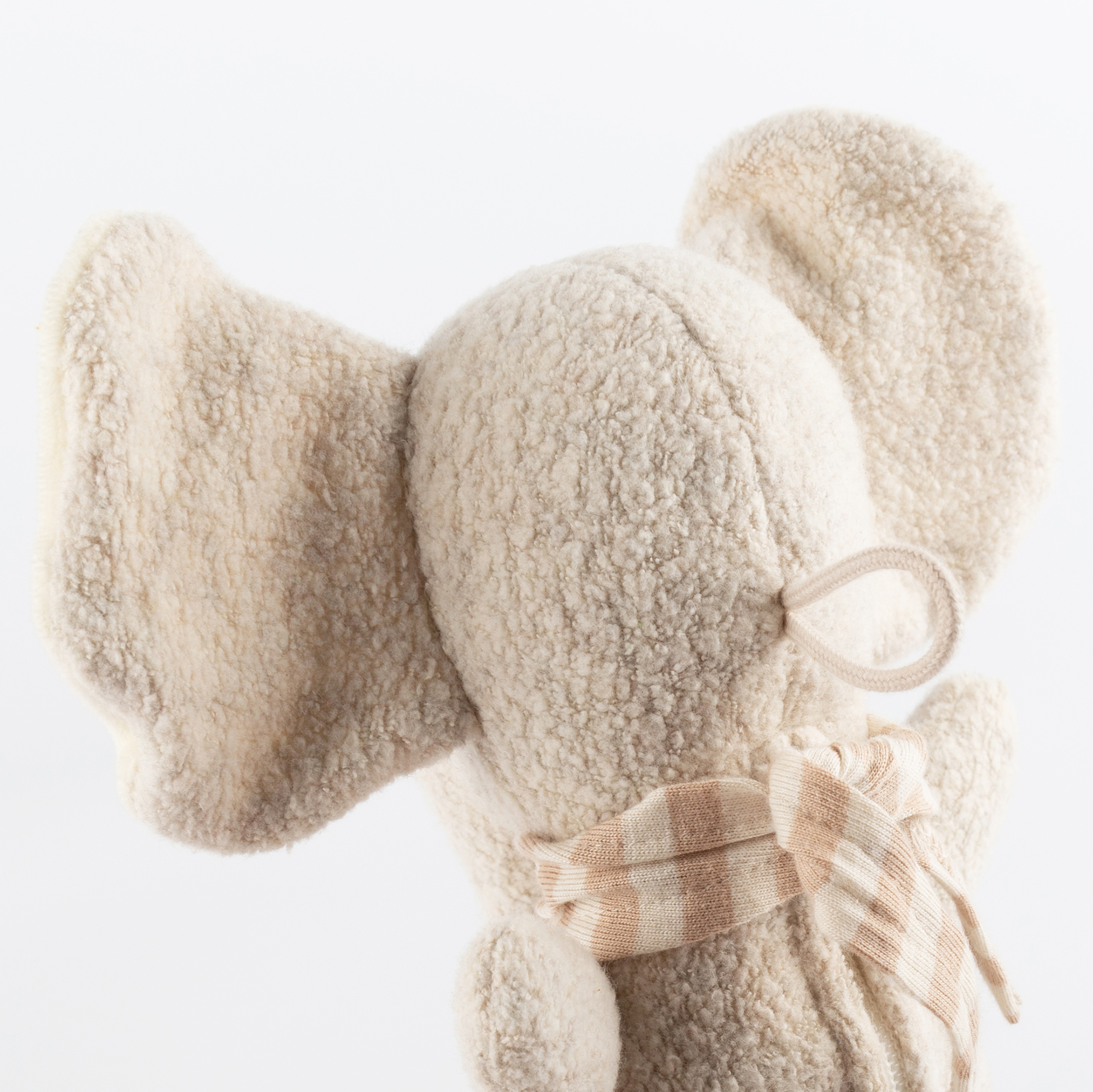 Muslin musical baby soft toy elephant, green