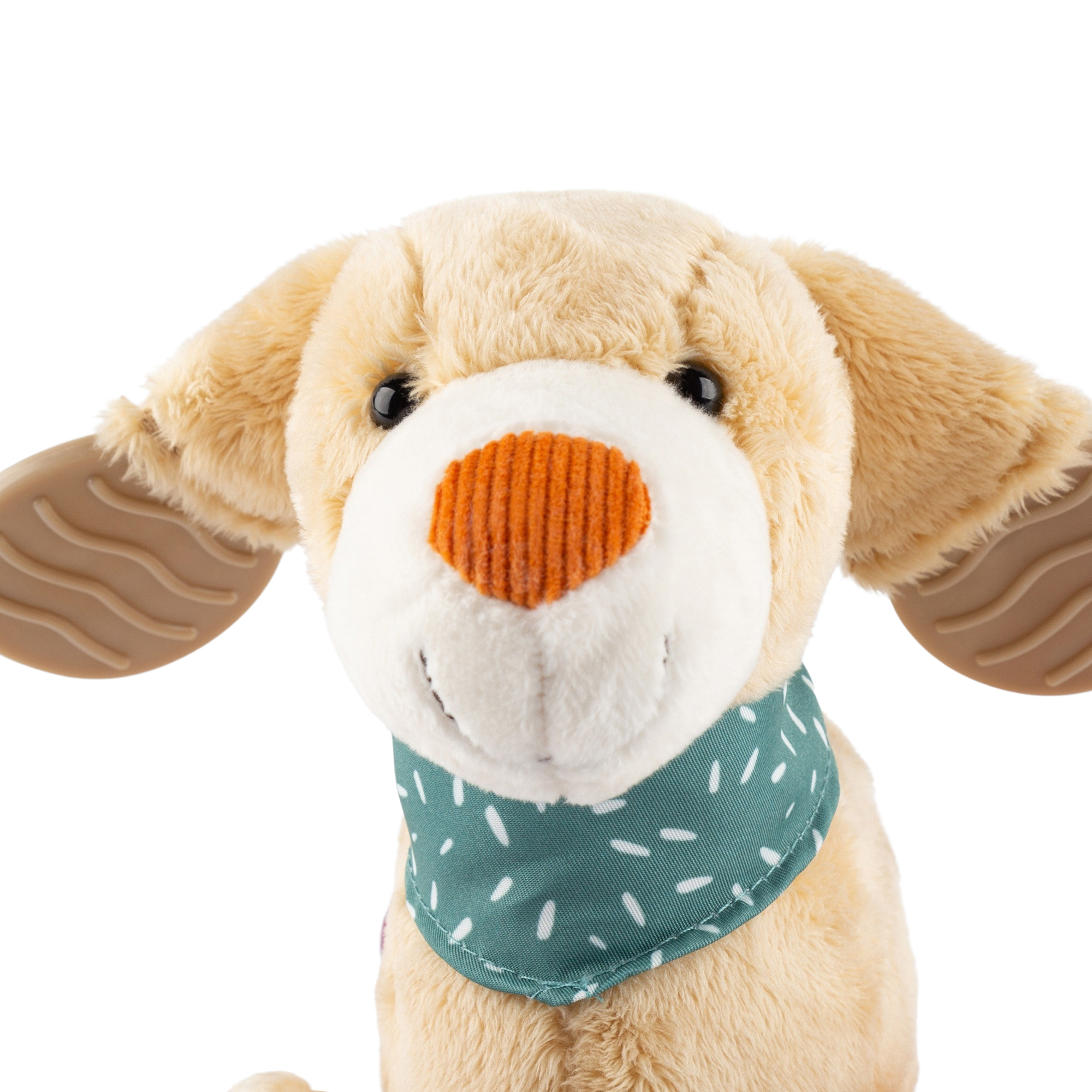 Retractable baby activity soft toy dog