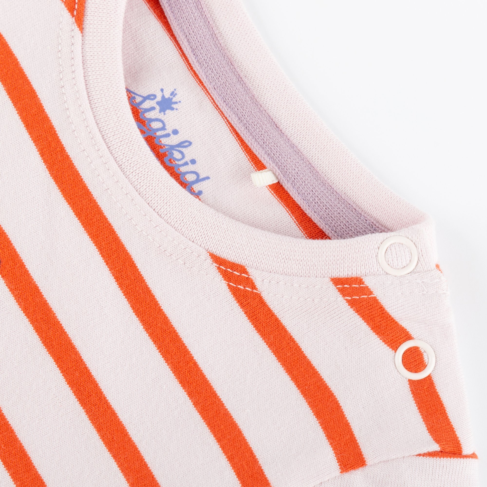 Striped baby T-shirt, cut longer, Happy Ladybug Striped baby T-shirt, cut longer, Happy Ladybug