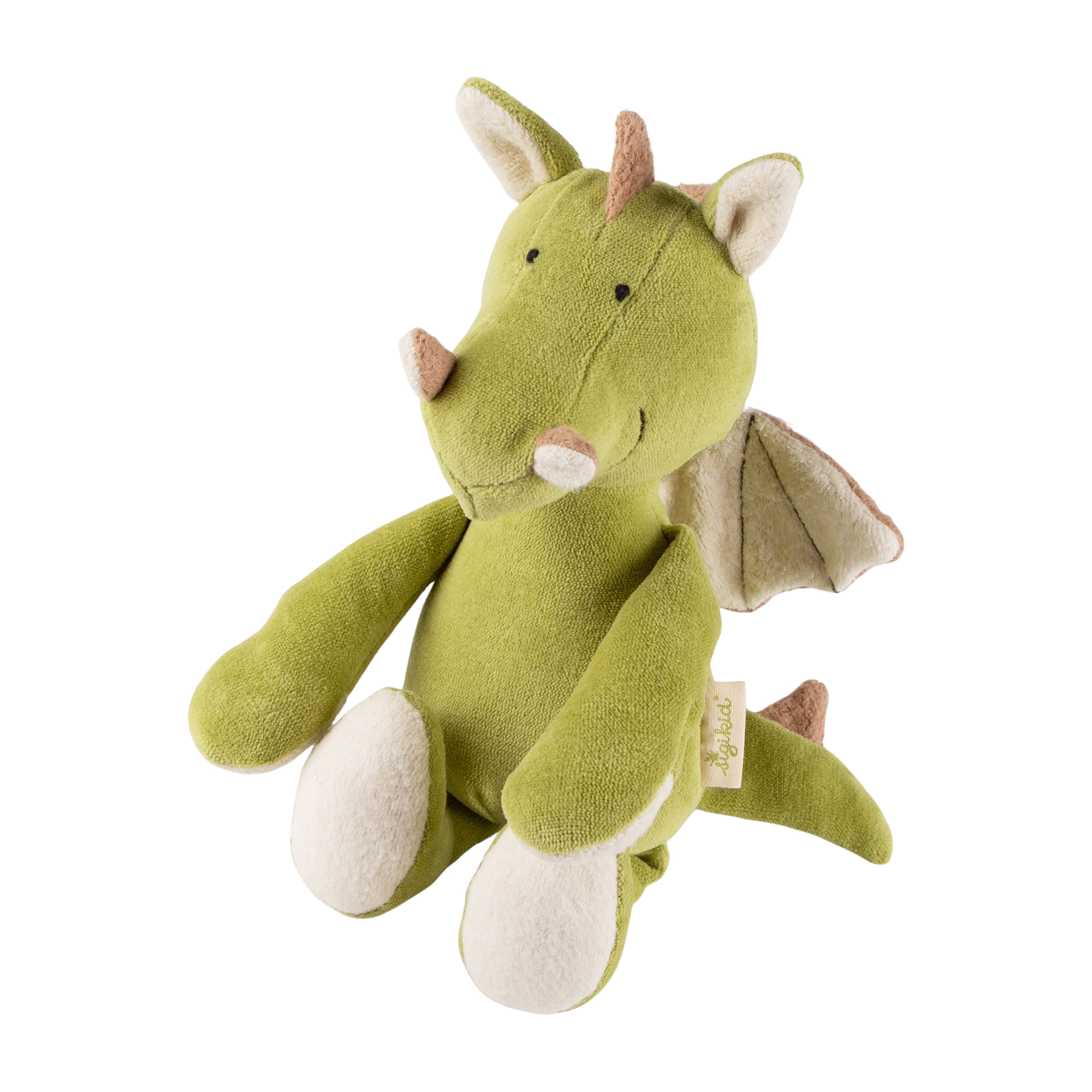 Organic soft toy dragon, Green