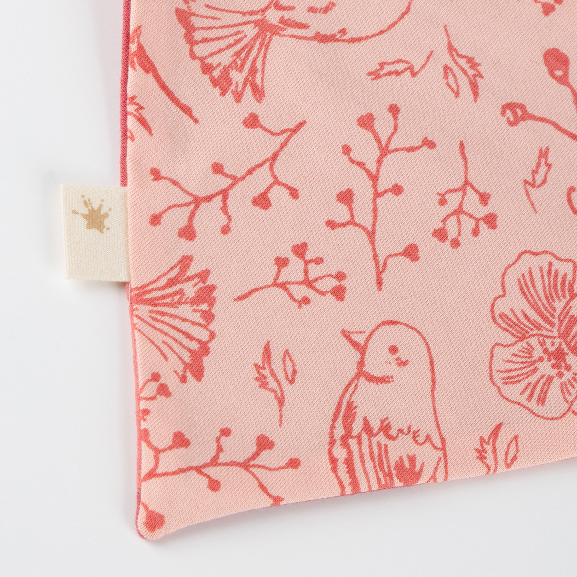 Baby Wendehalstuch Vögelchen und Herzchen Print, rosa