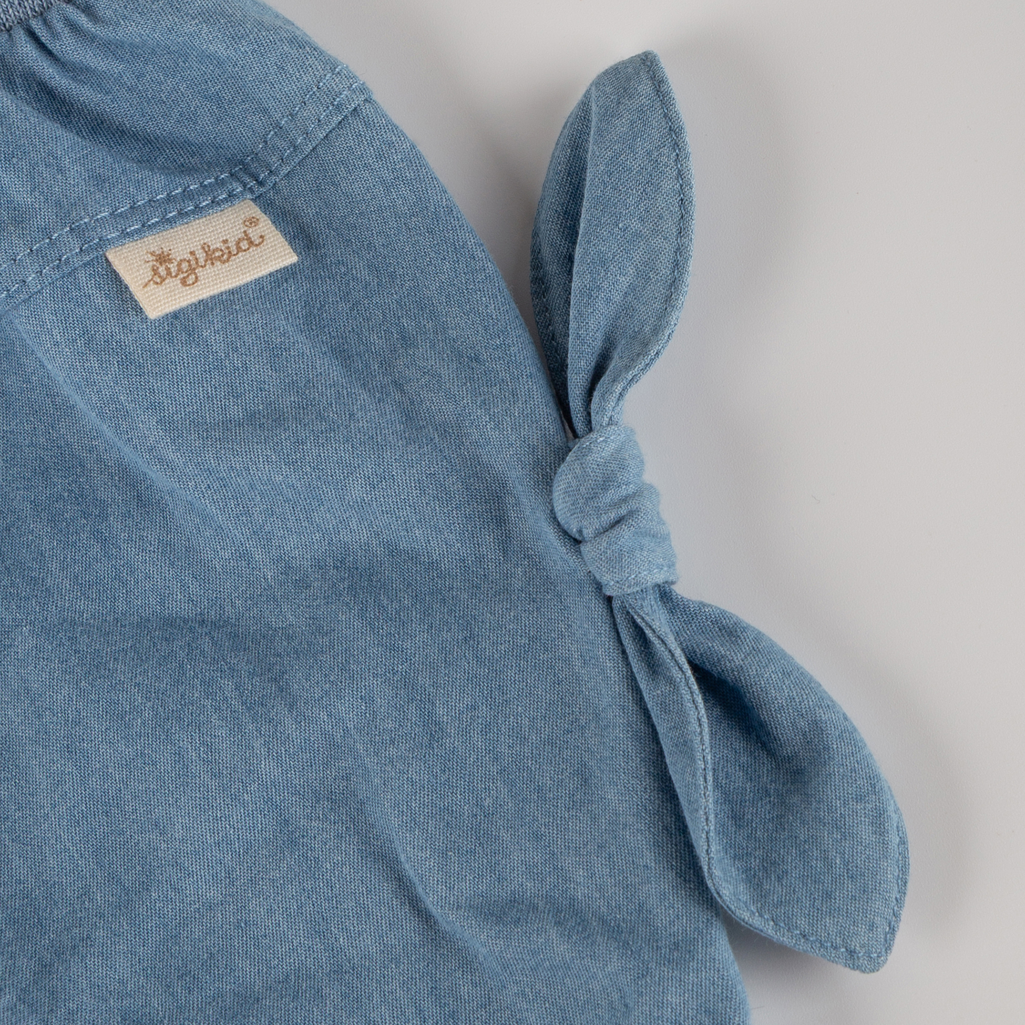 Airy baby chambray pants, light blue