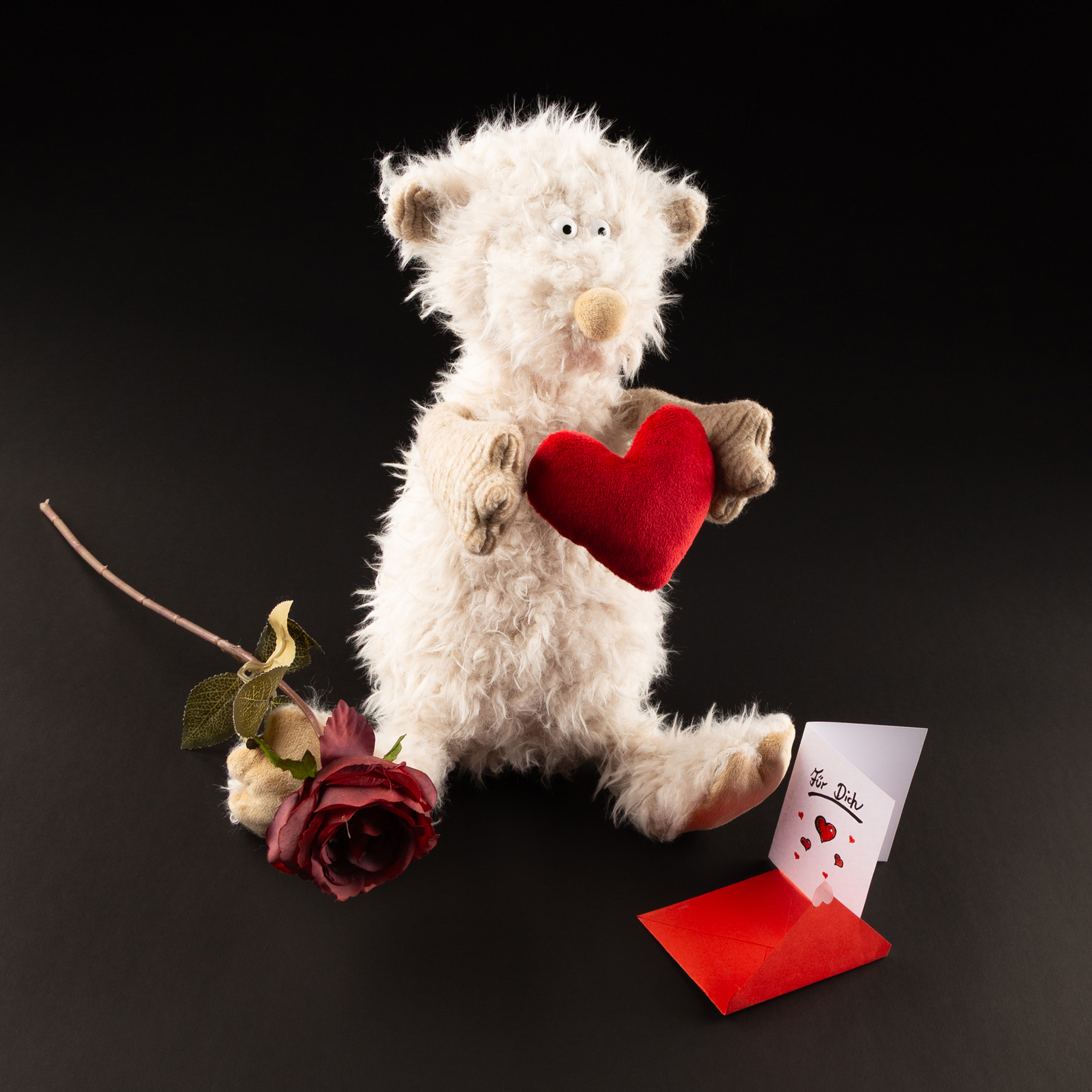 Shaggy plush bear Ach Good!, écru