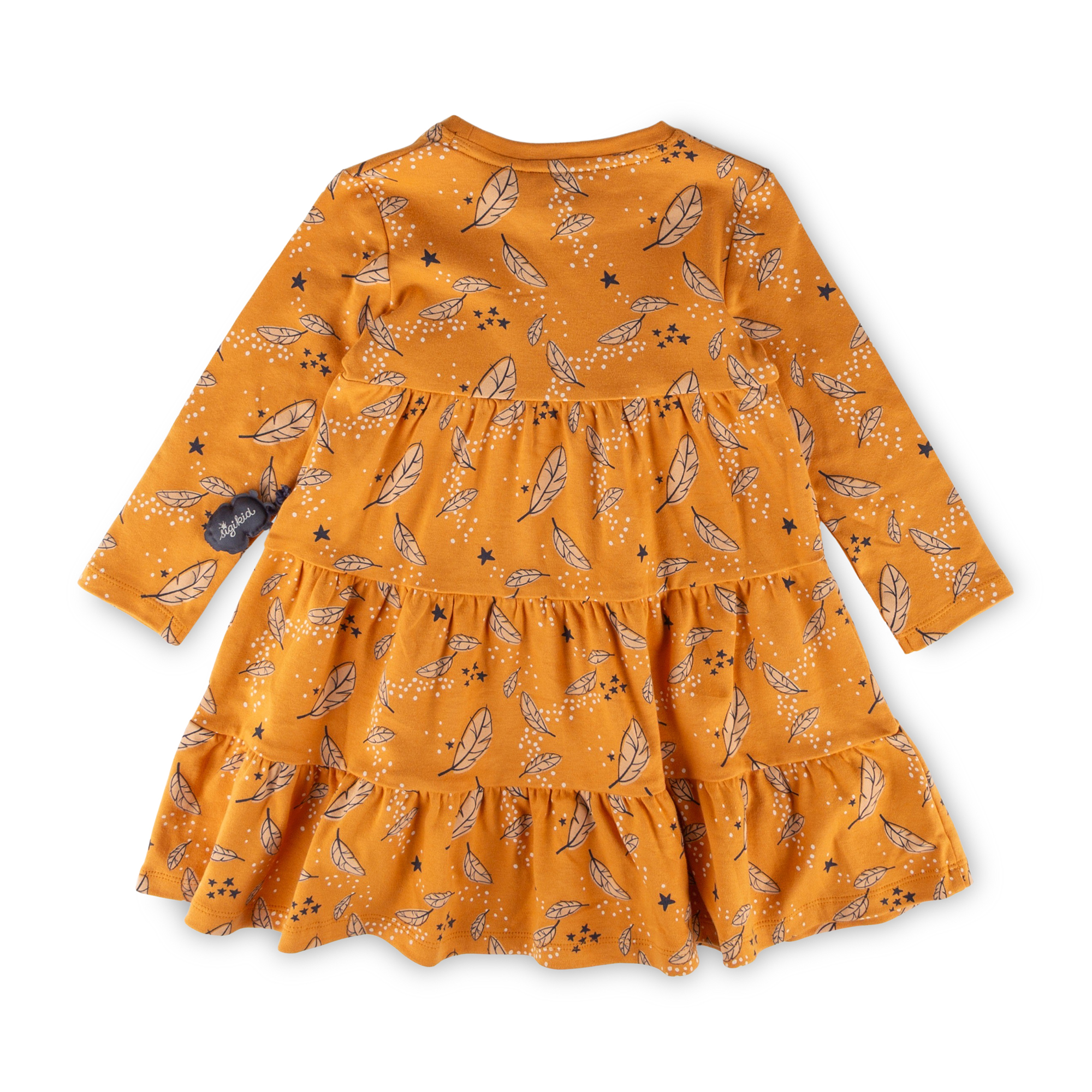 Tiered long sleeve dress Magic Owl, feather print Tiered long sleeve dress Magic Owl, feather print