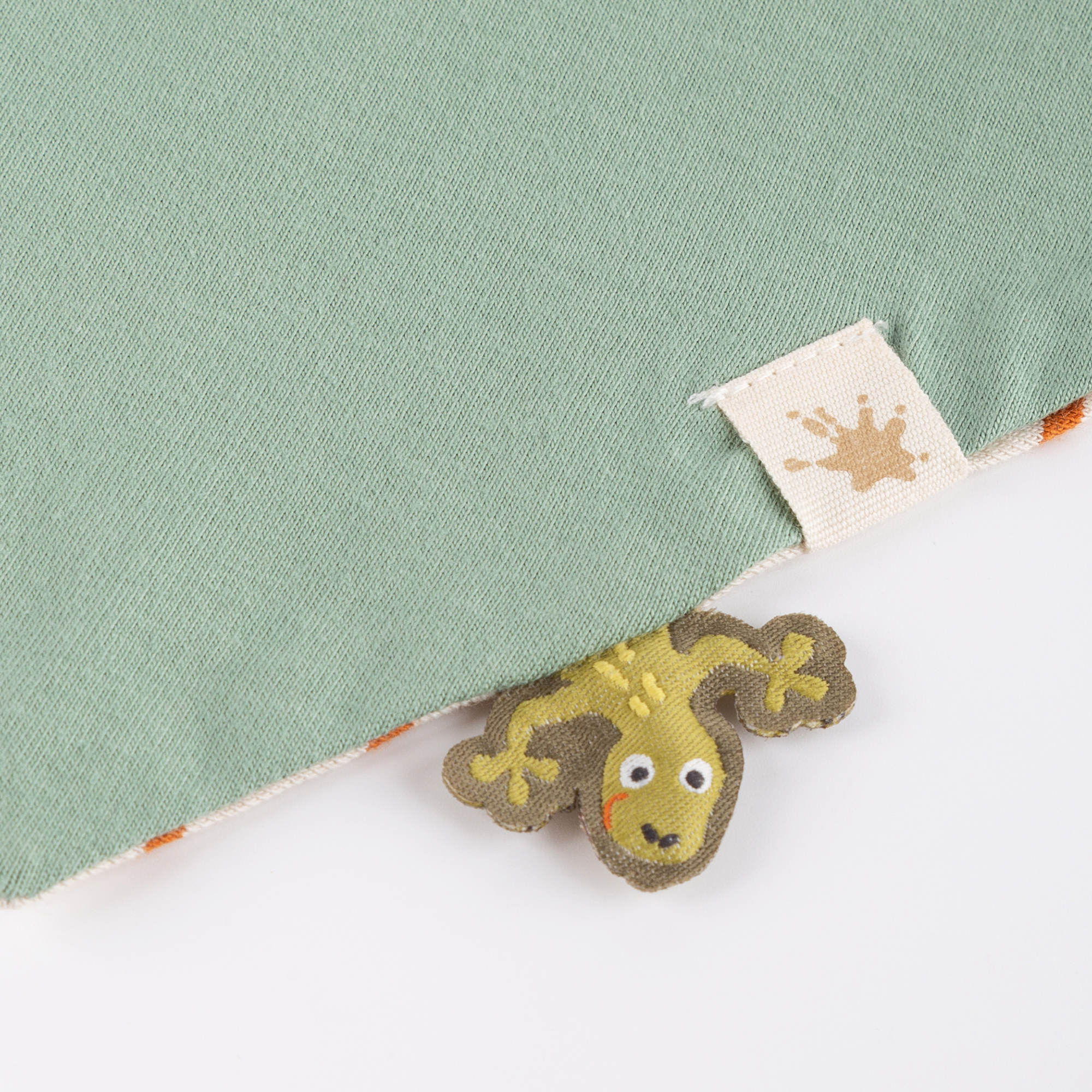 Reversible baby bandana bib gecko, Jungle