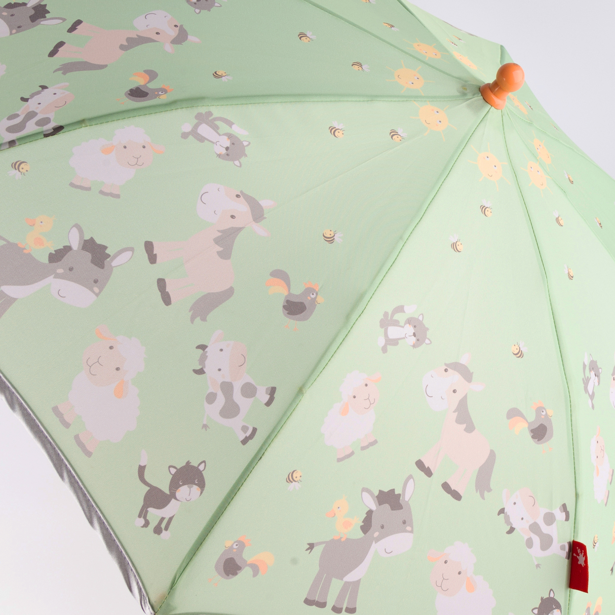 Children's umbrella farm animals, reflective edge