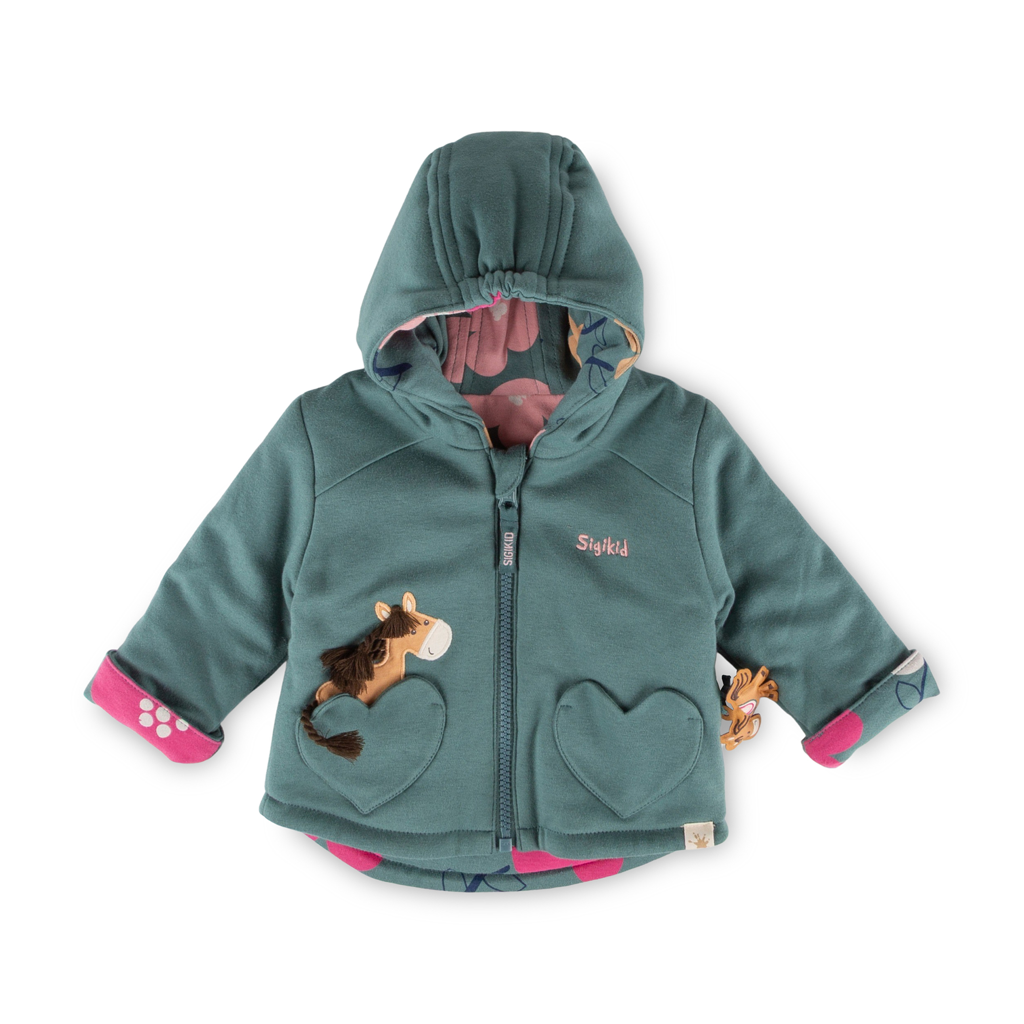Baby Wendejacke wattiert, grün oder geblümt