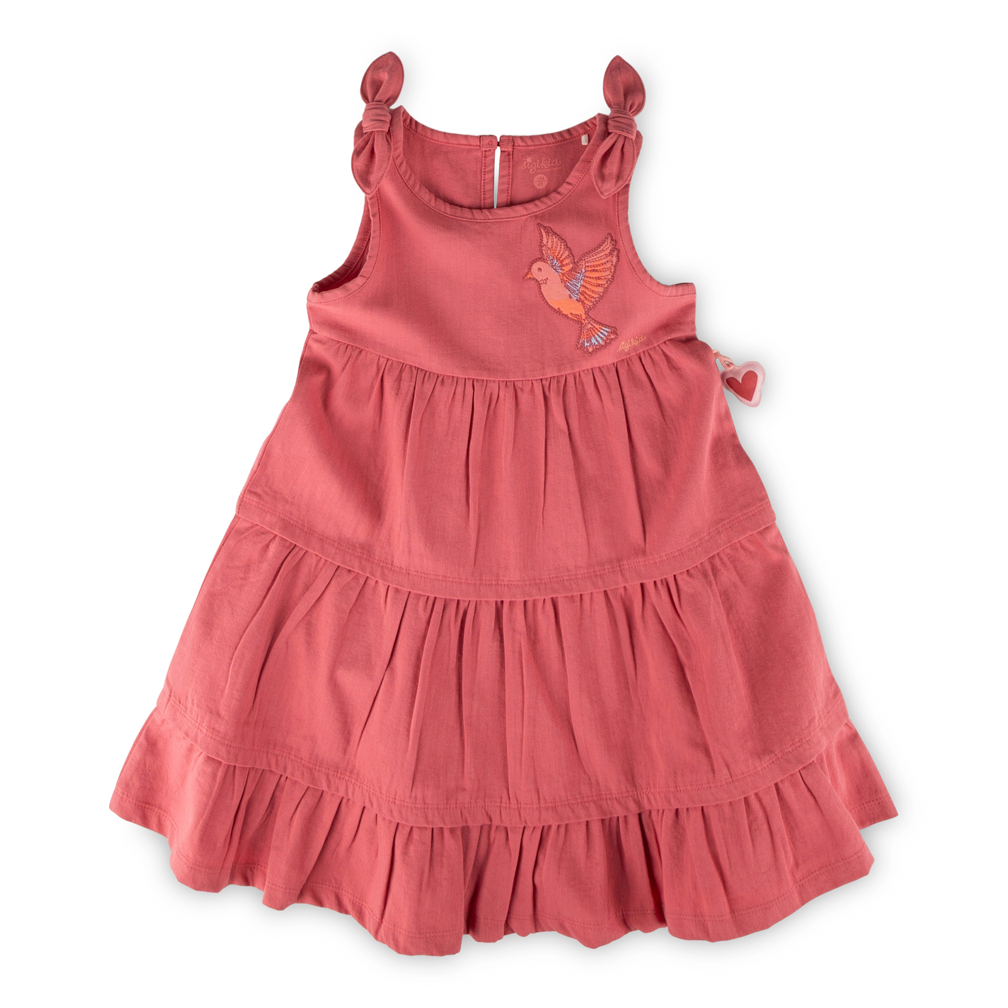 Kids' sleeveless strap flounce dress Spring Birds