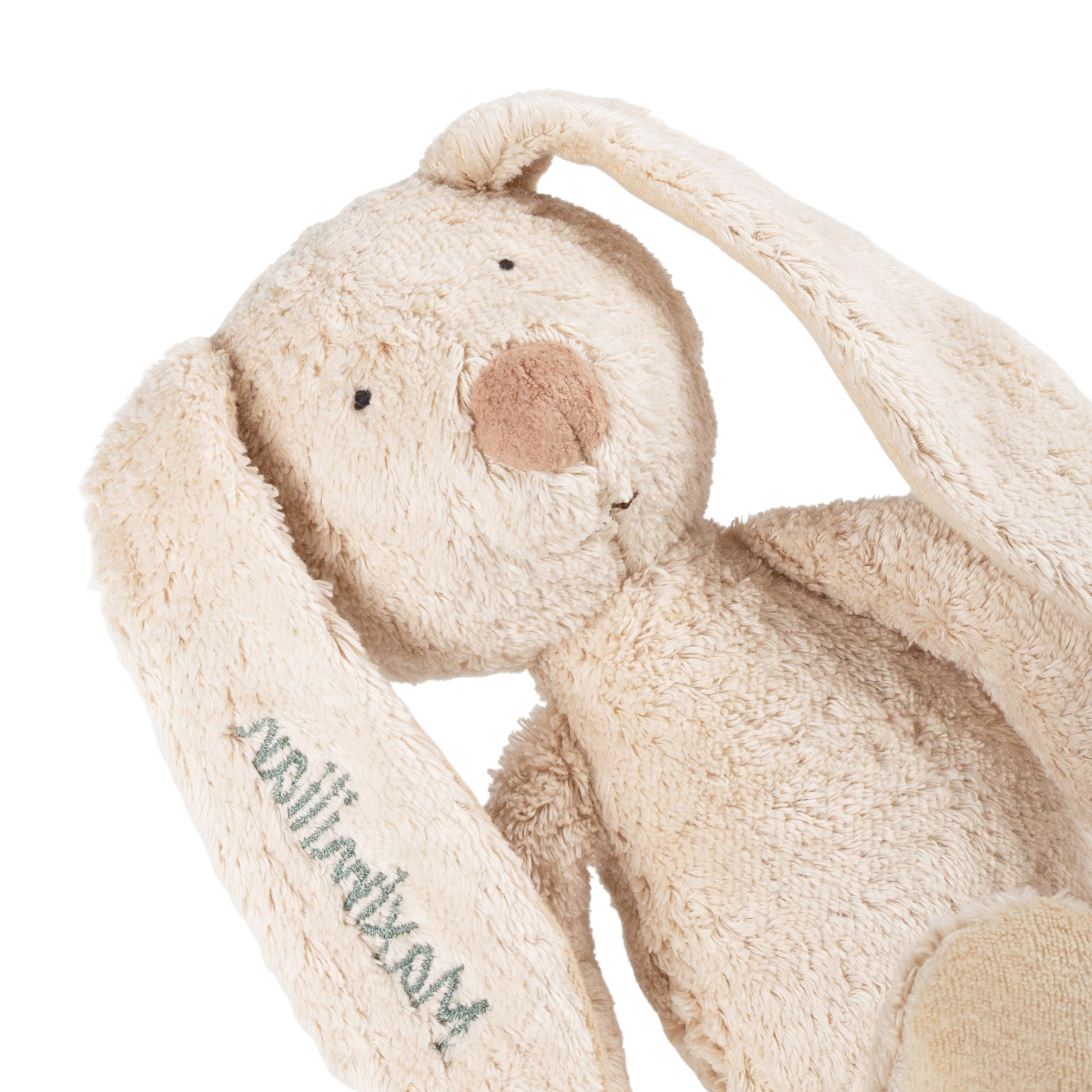 Kuscheltier Hase mit Namens-Stickerei, Bio-Baumwolle & Schurwolle, Pure Collection
