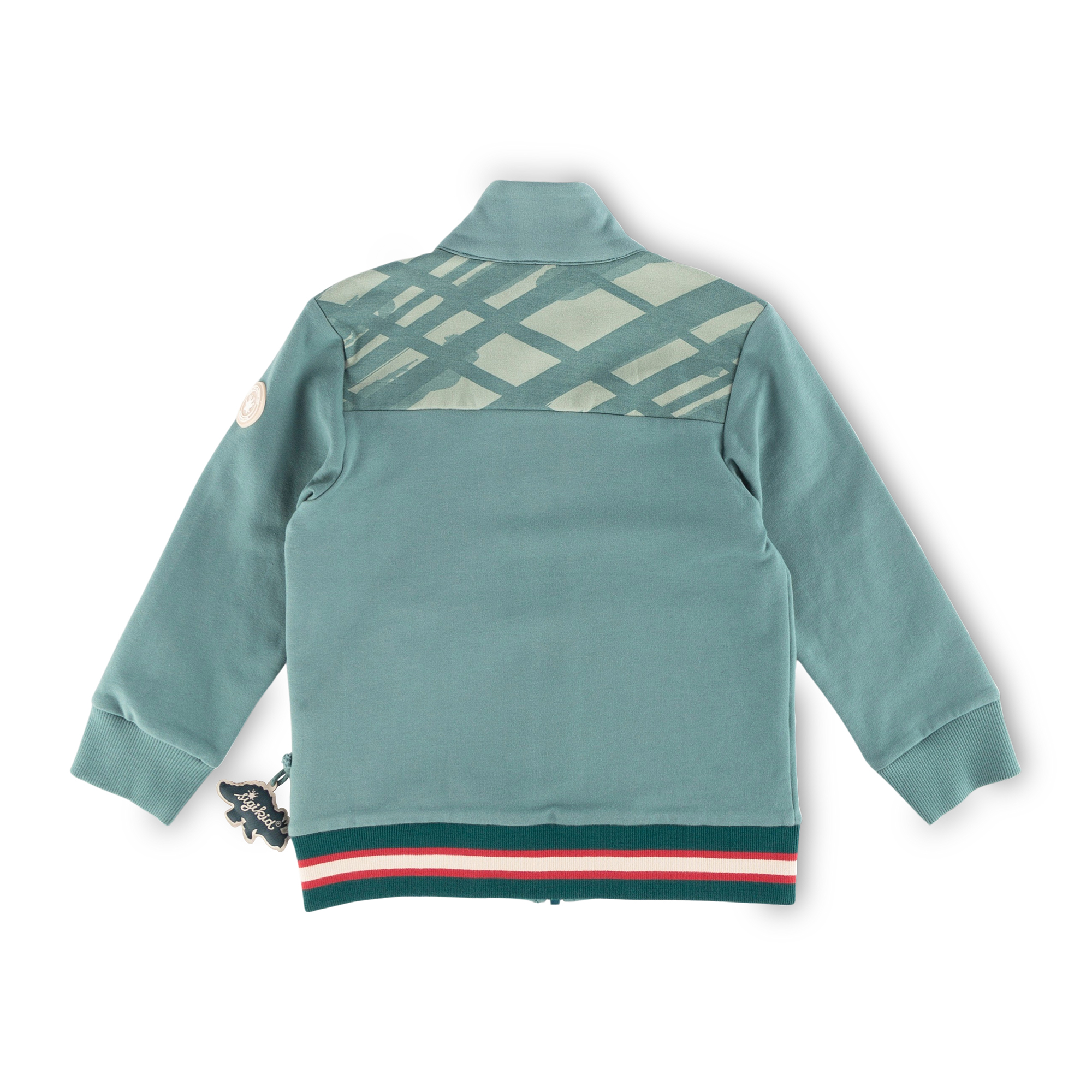 Children's sweat jacket with standup collar