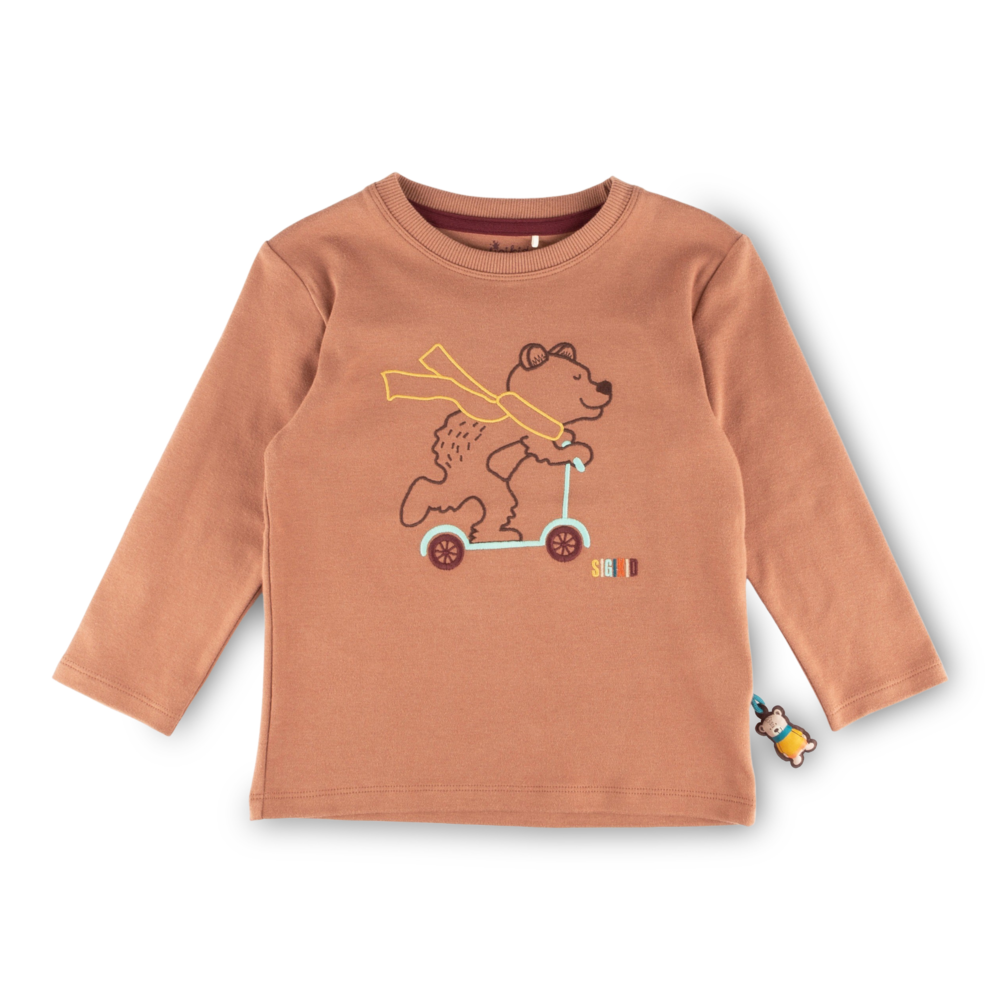 Children's long-sleeve Tee scooter bear, Winter Animals