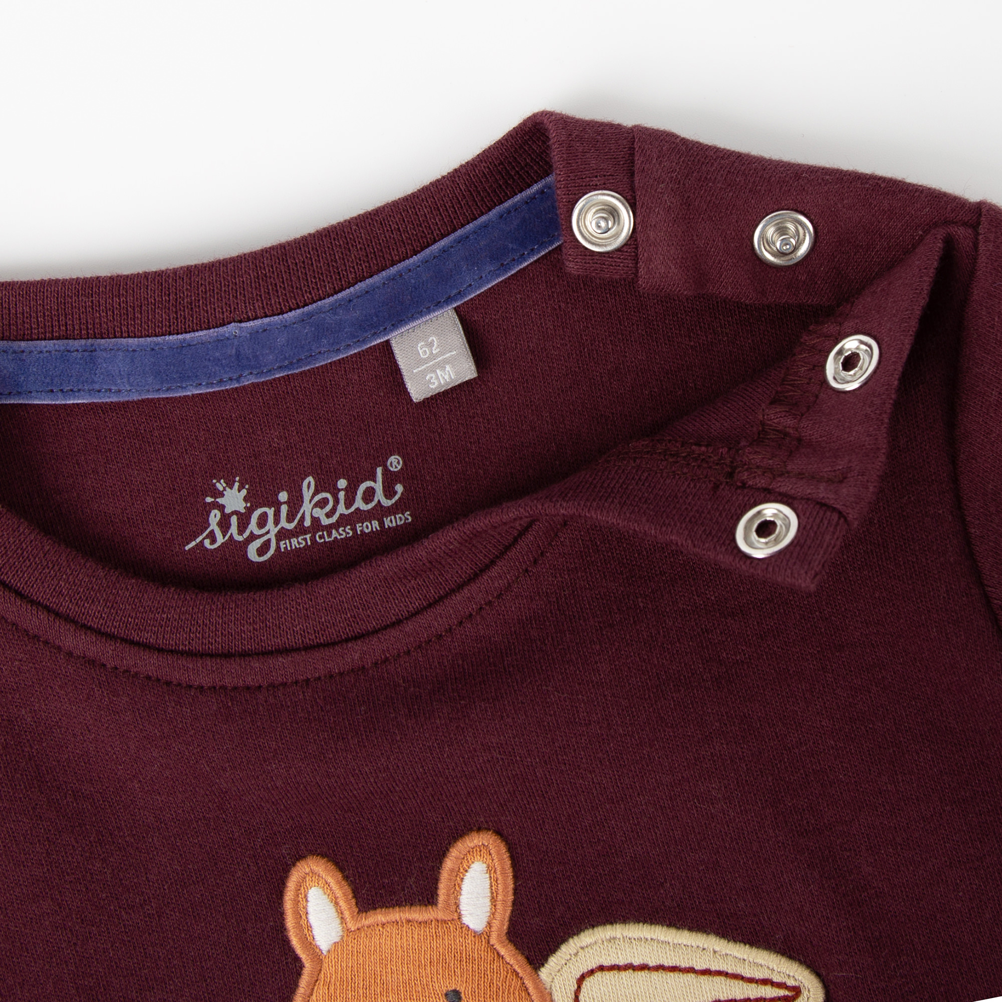 Baby Longshirt mit Eichhörnchen Motiv, dunkelrot