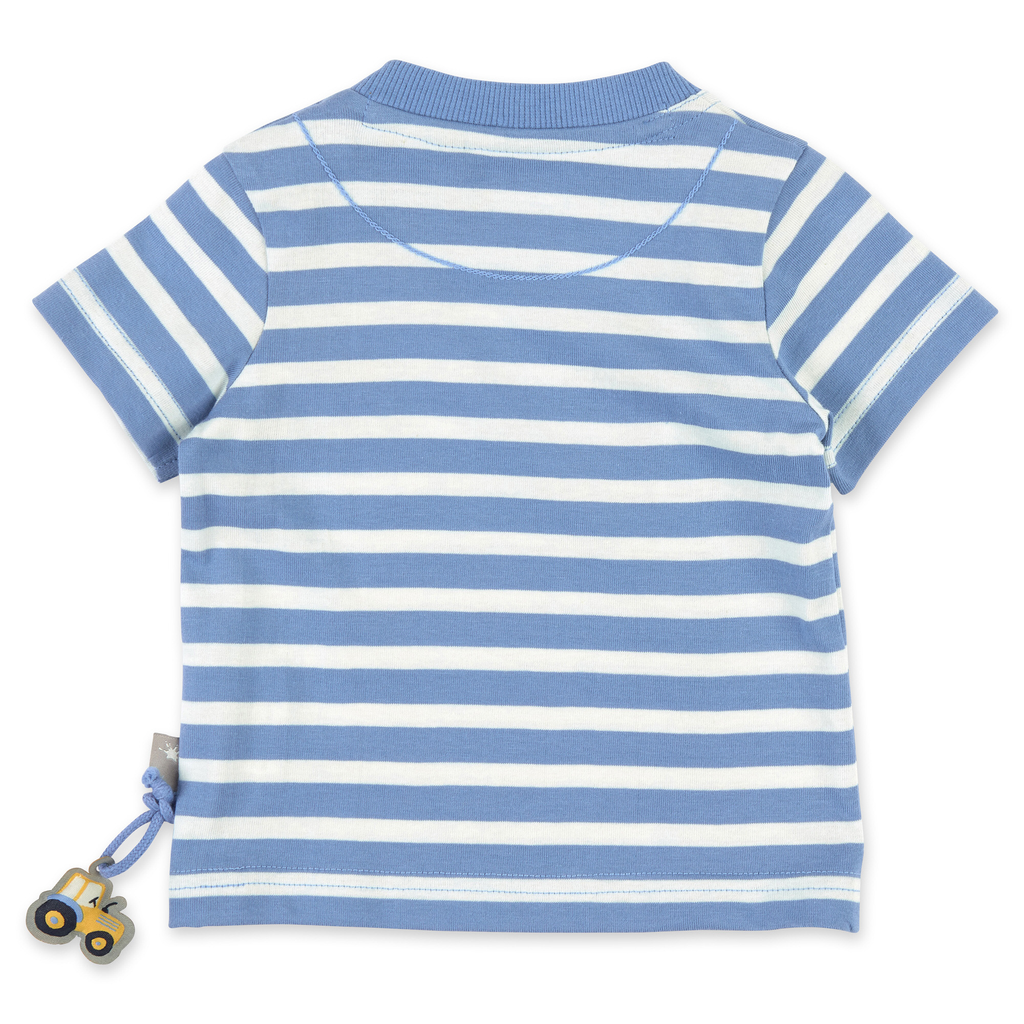 Baby Ringel T-Shirt Traktor, blau-weiß