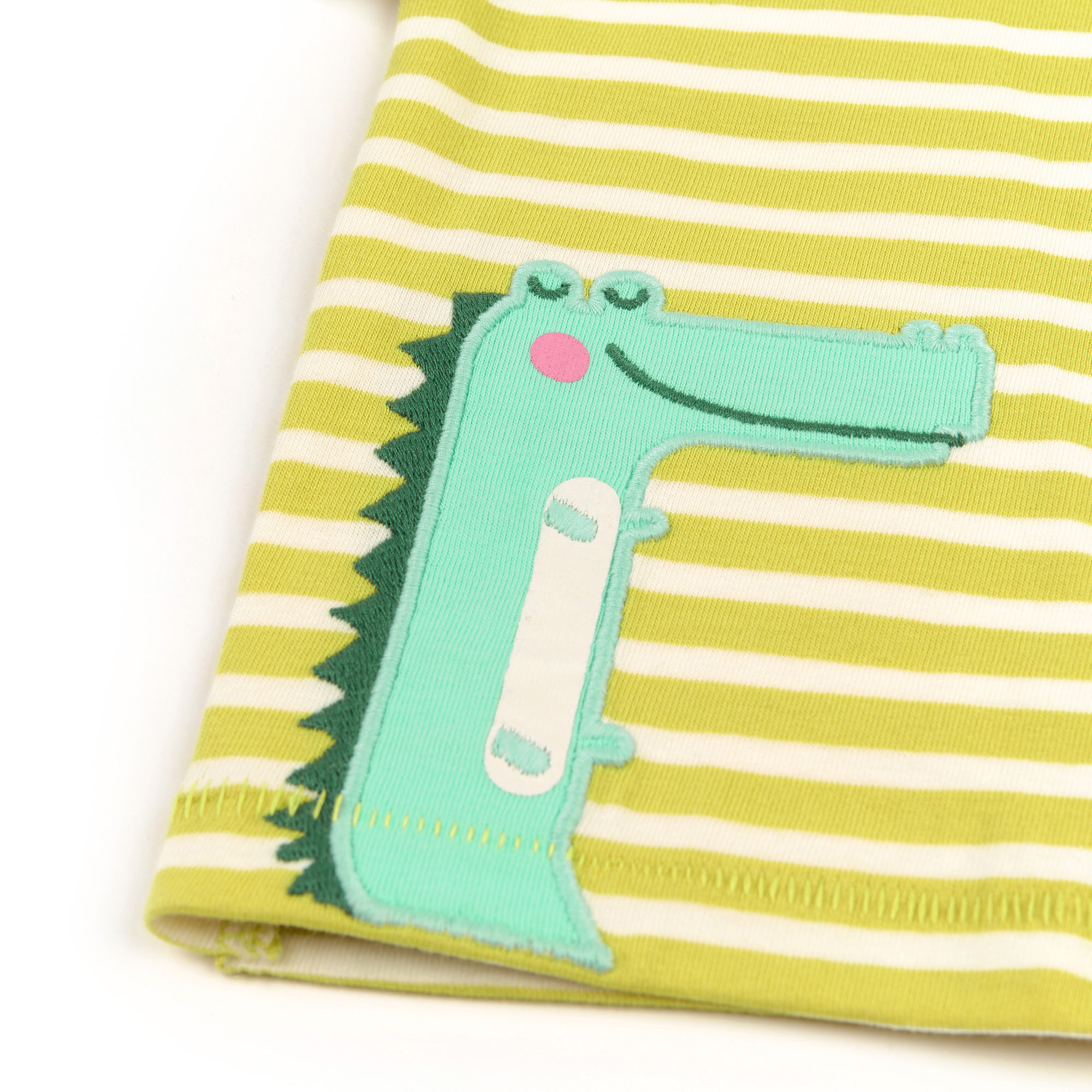 Striped short sleeve Tee crocodile for little girls