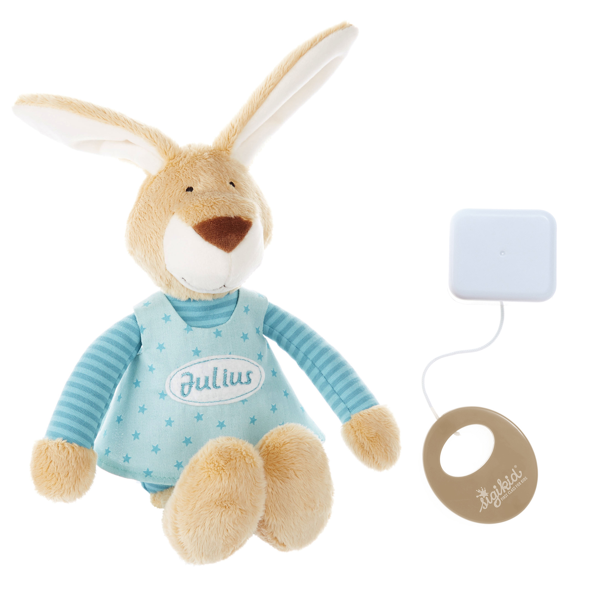 Personalised musical bunny for baby boys