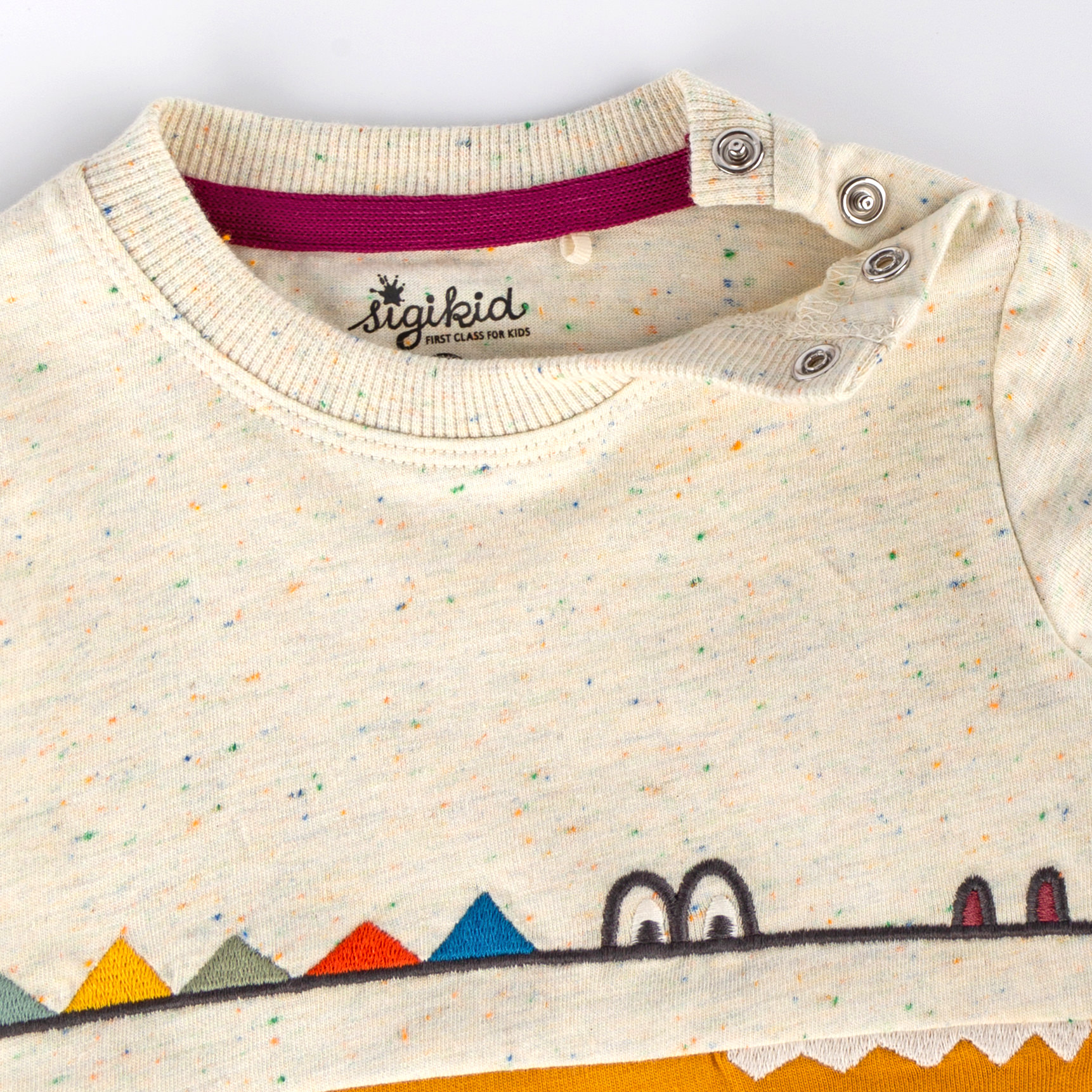 Baby Langarmshirt, naturweiß-gelb Baby Langarmshirt, naturweiß-gelb