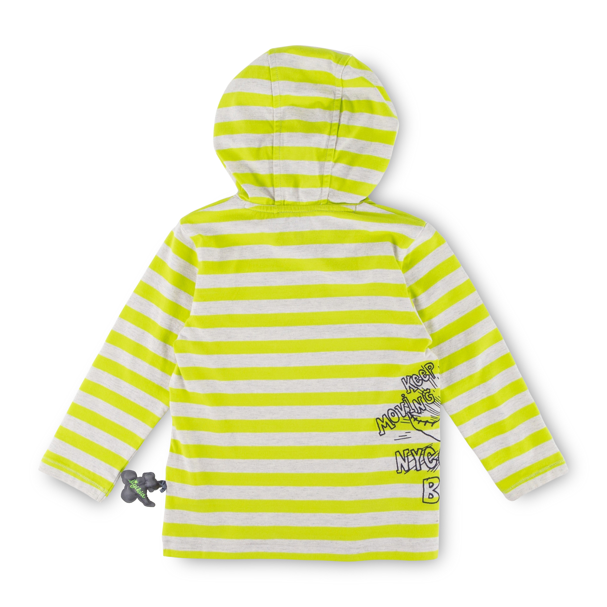 Kinder Langarmshirt Sporty Dino, gelb-grau gestreift Kinder Langarmshirt Sporty Dino, gelb-grau gestreift