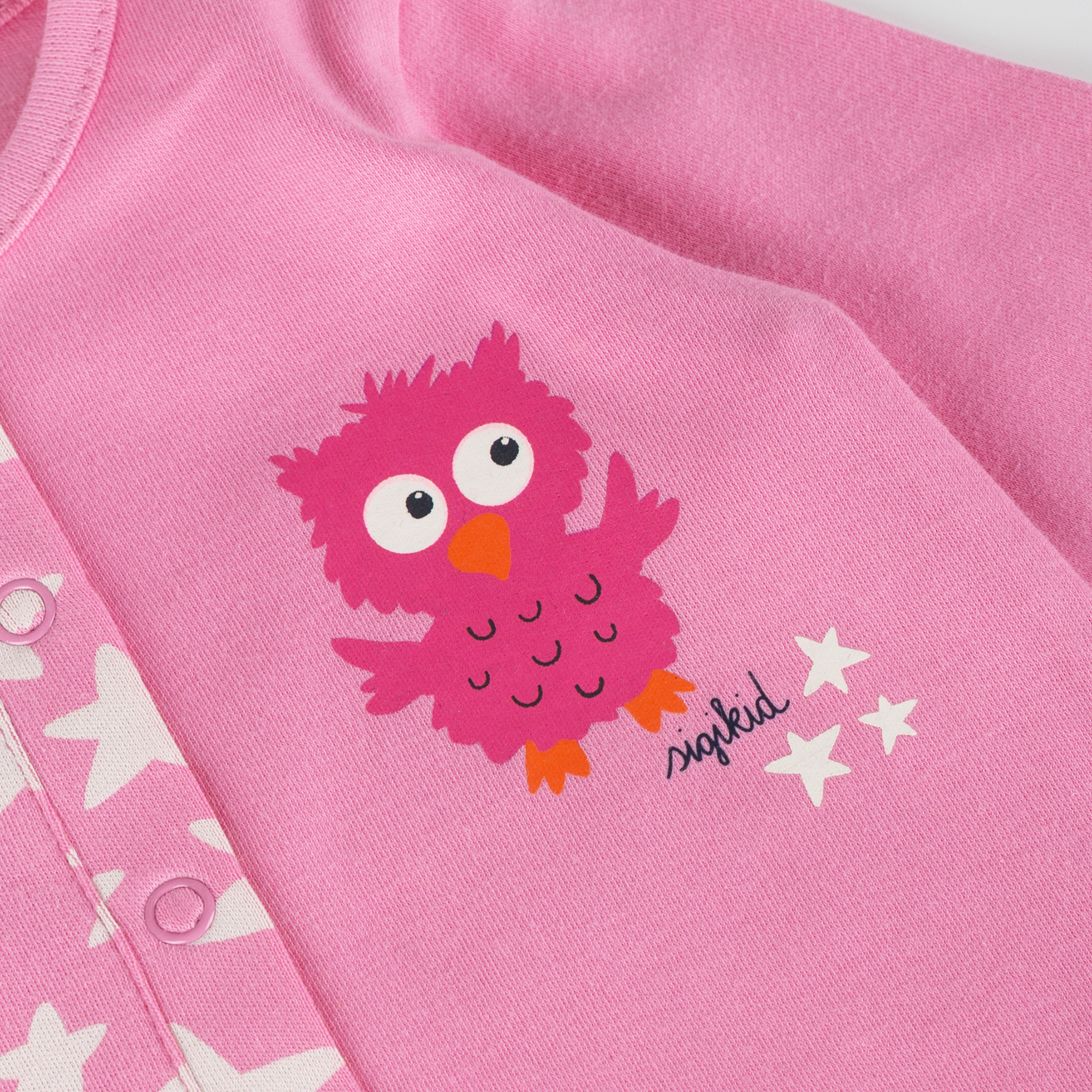 Baby Schlaf Overall Eule mit Sternchen Print, pink
