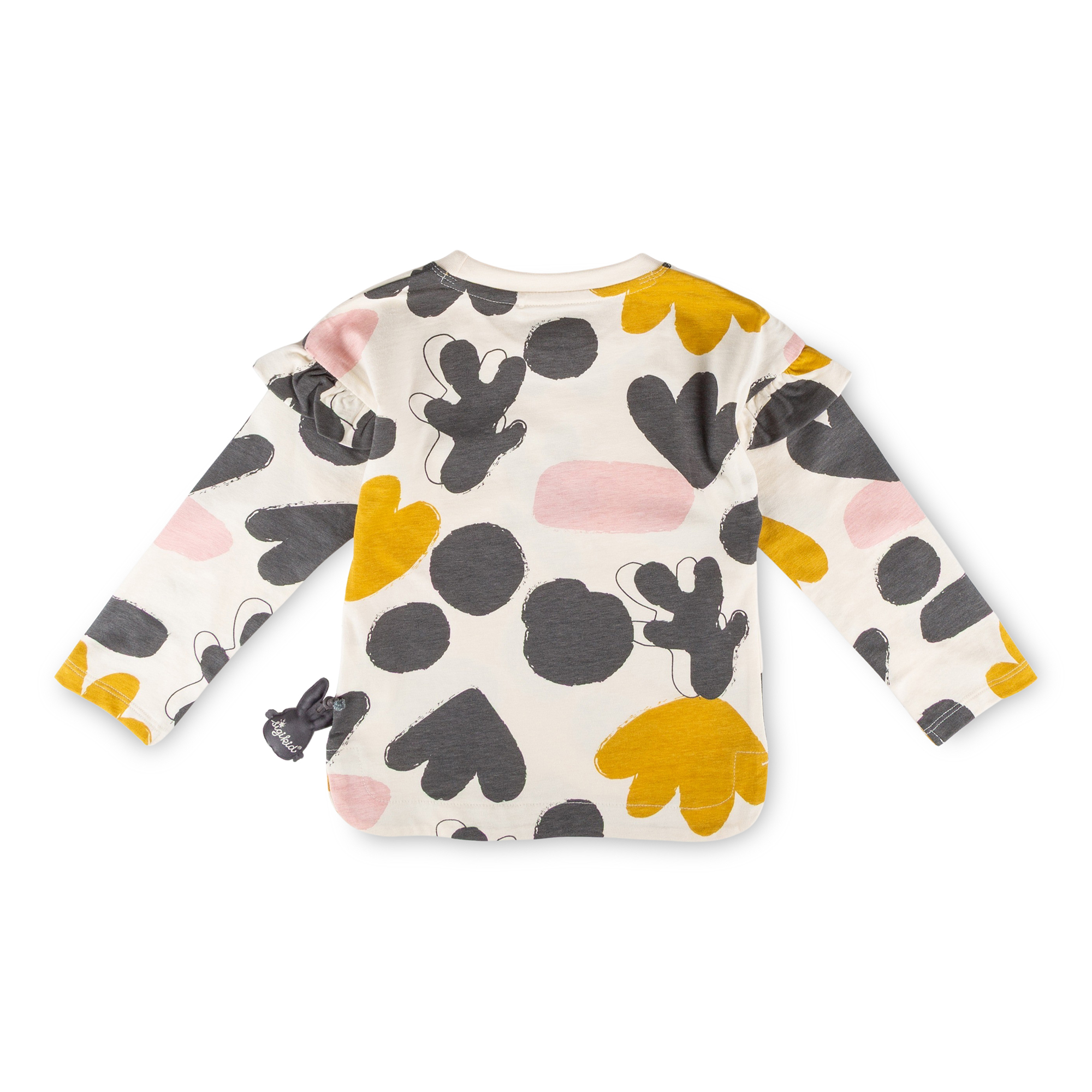 Children's long sleeve Tee, shoulder frills, Snow Bunny
