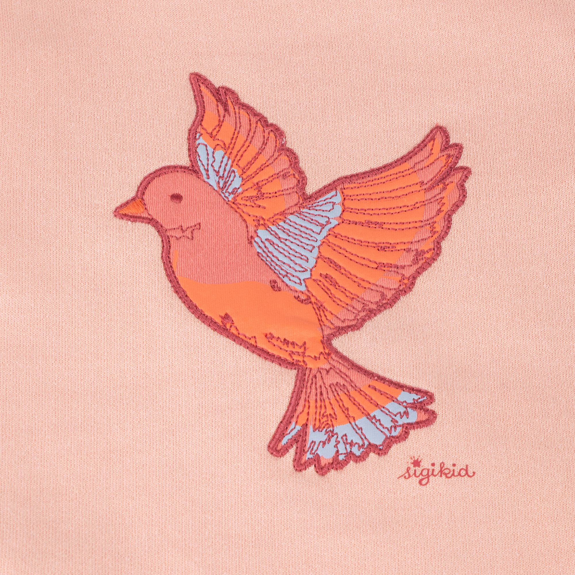 Kinder Sweatshirt mit Vogel Motiv und Taschen, rosa