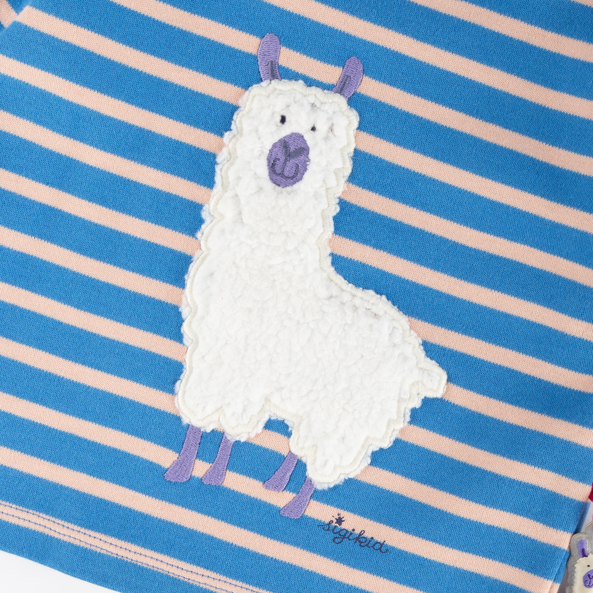 Blue striped baby long sleeve Tee Crazy Llama