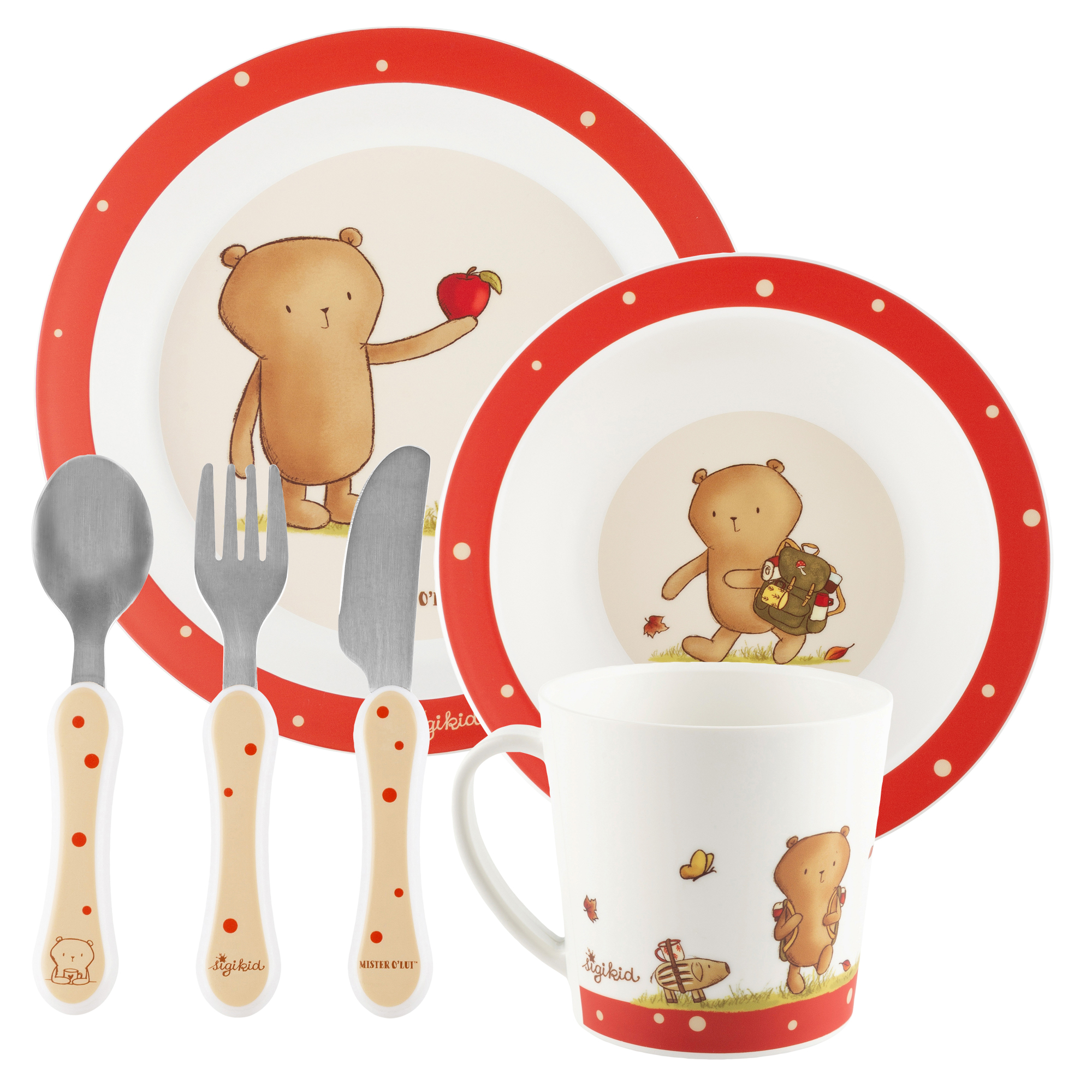 Children's tableware cutlery set beaverbear Mister O'Lui & Rupert