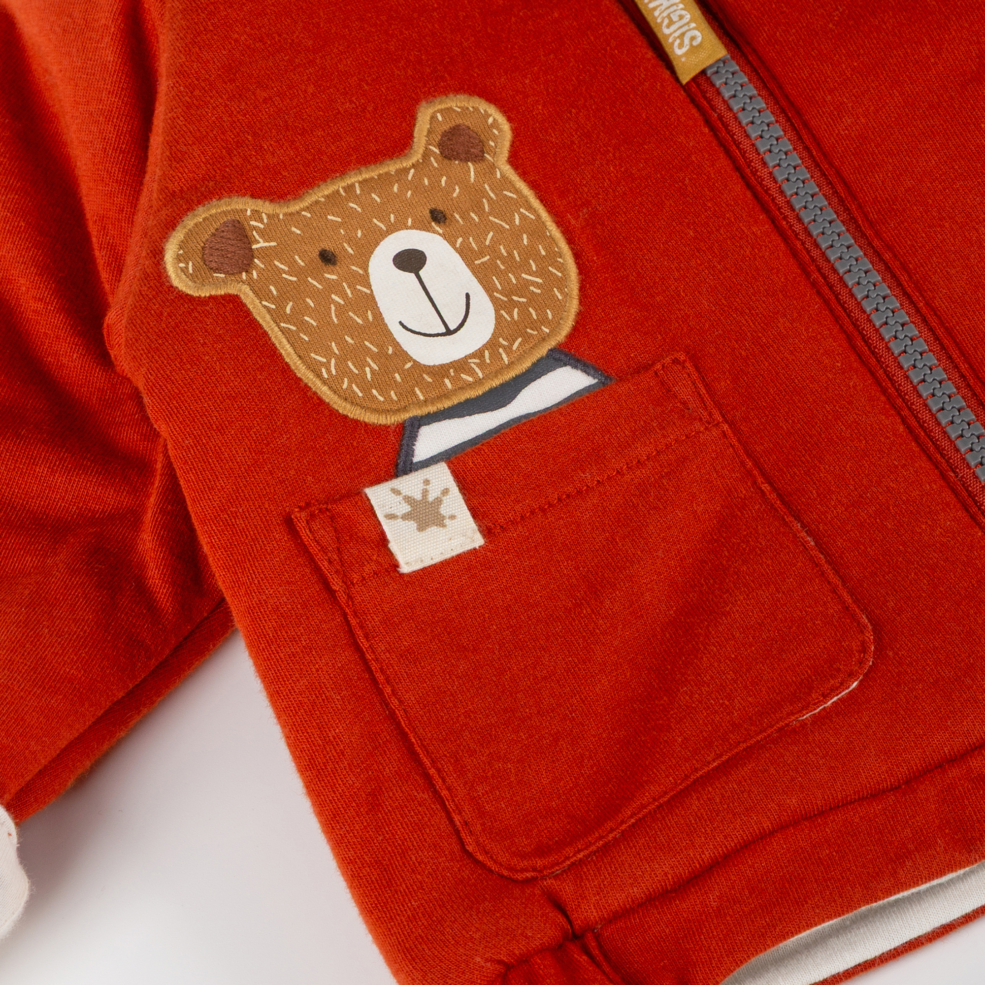 Baby Wendejacke Winterbär wattiert, rot oder grau/weiß gestreift