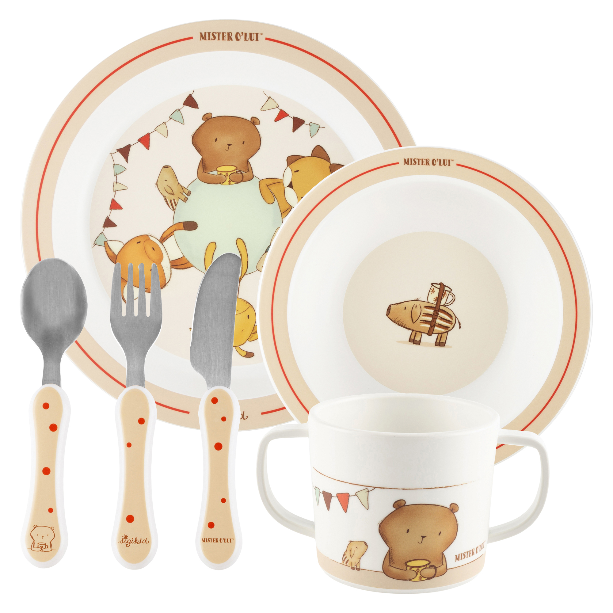 Children's tableware cutlery set beaverbear Mister O'Lui & friends Children's tableware cutlery set beaverbear Mister O'Lui & friends