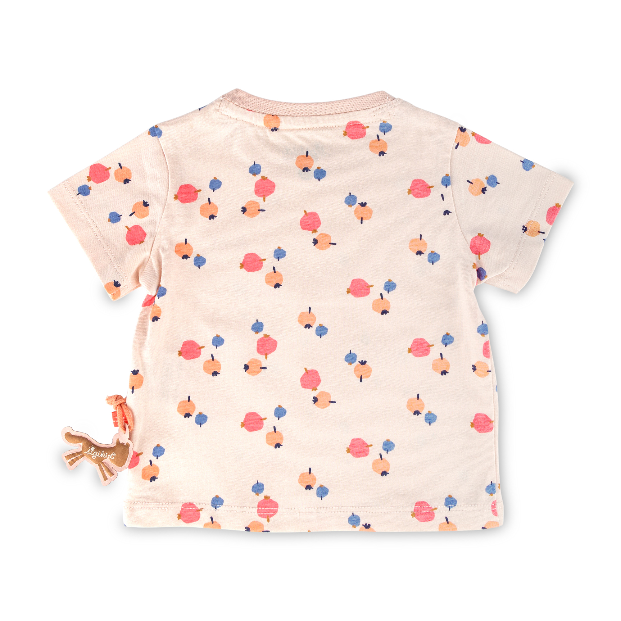 Baby T-shirt berry print, pale pink