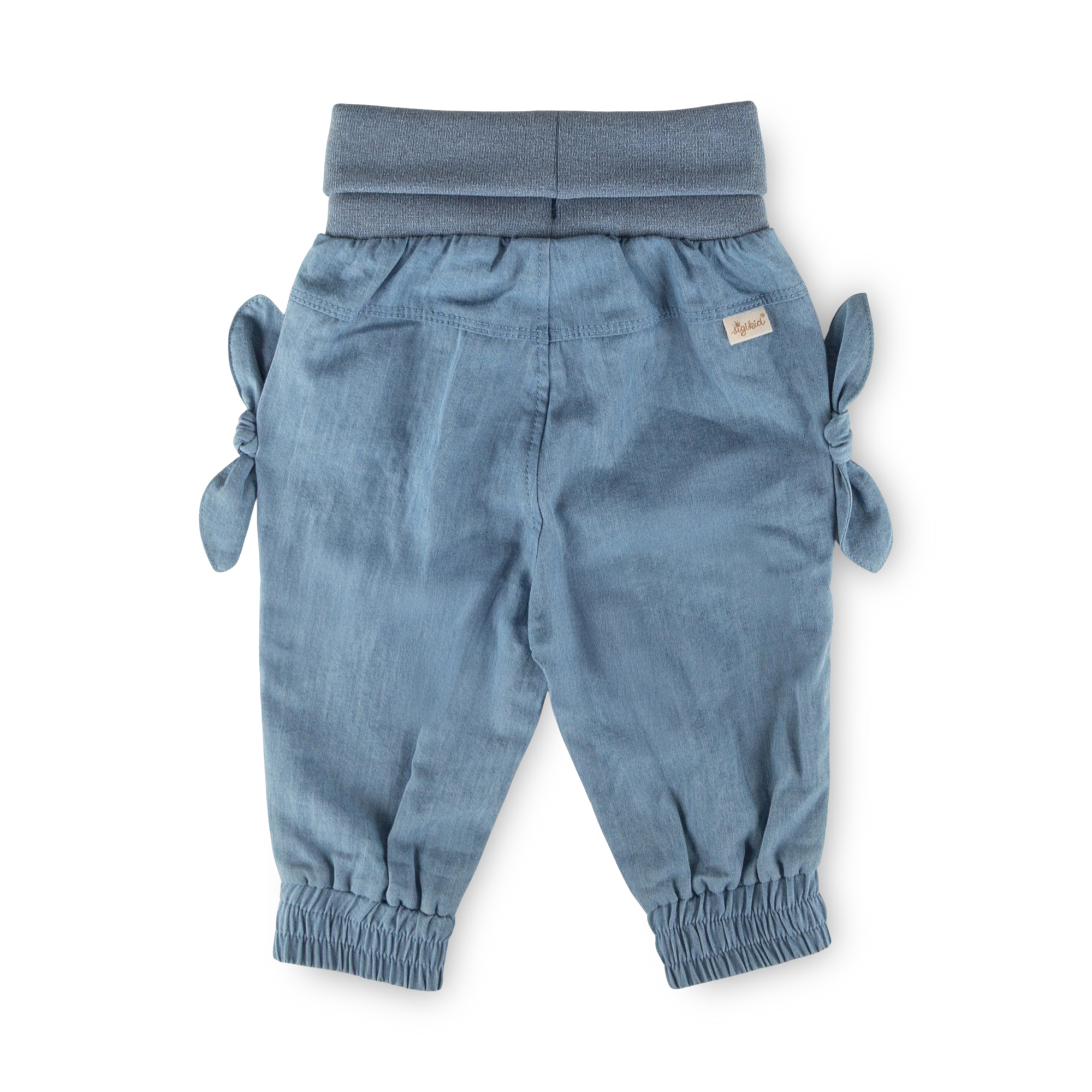 Airy baby chambray pants, light blue